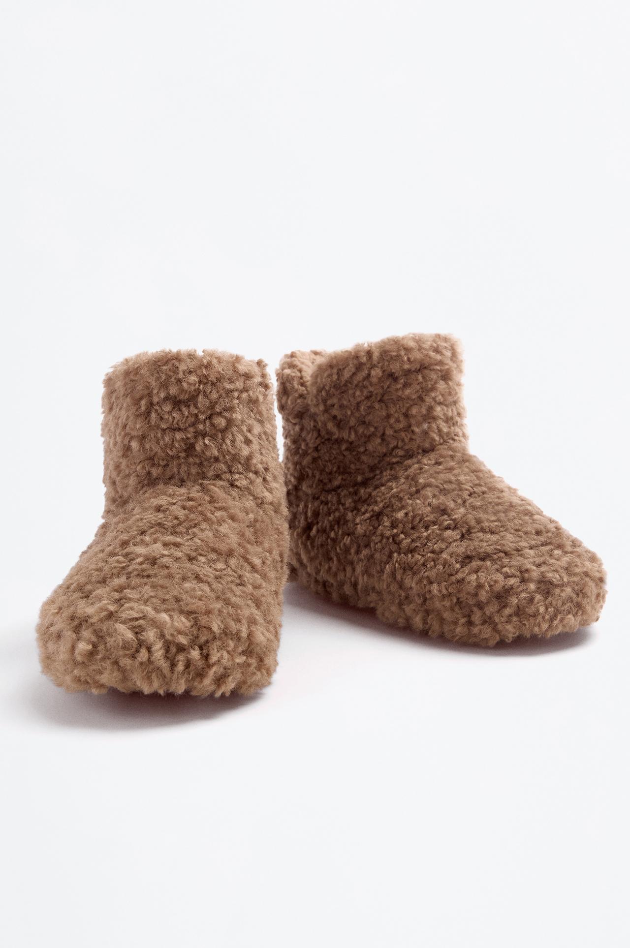 Faux fur ankle boots — BROWN