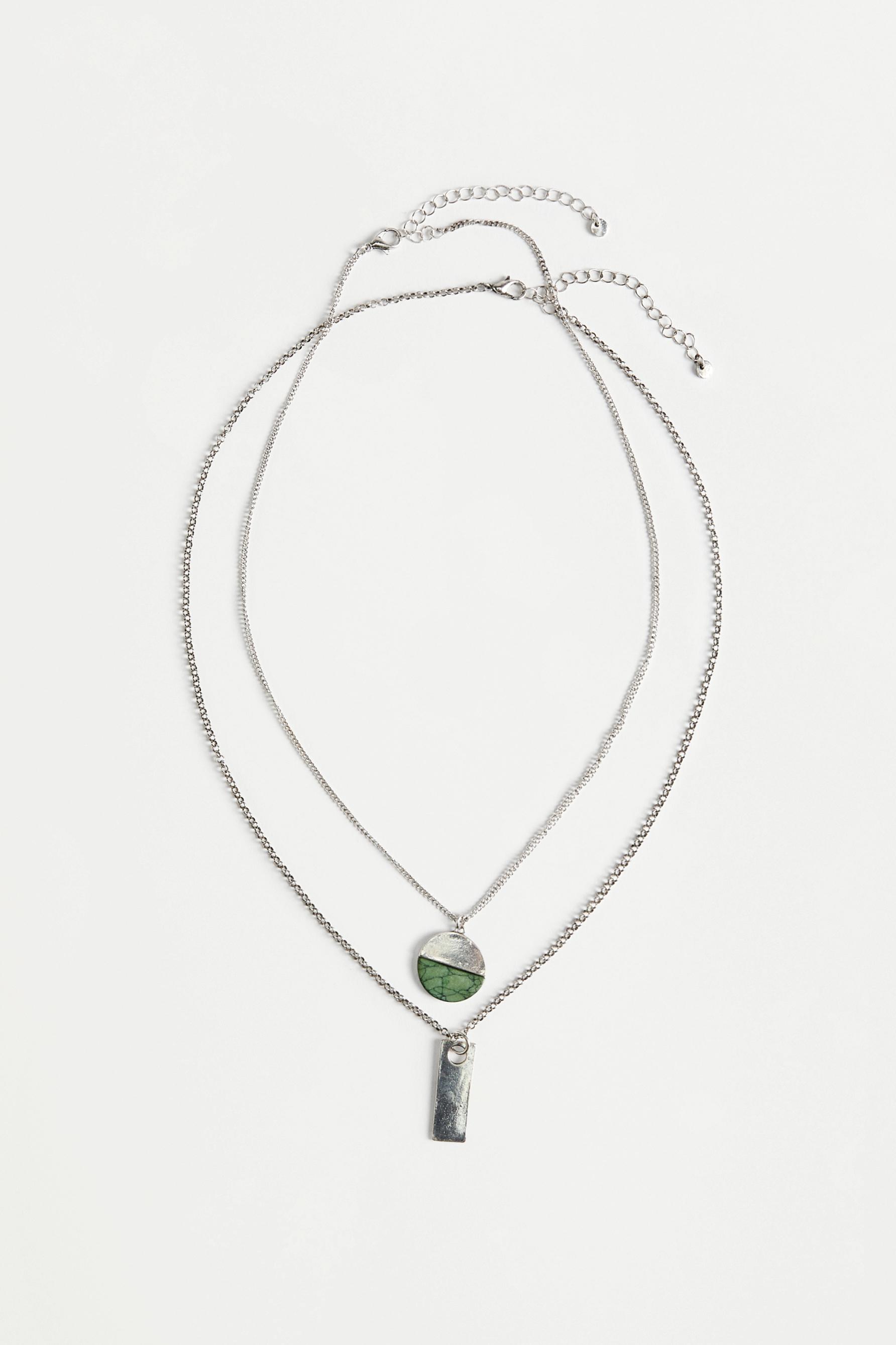 Double pendant necklace — SILVER