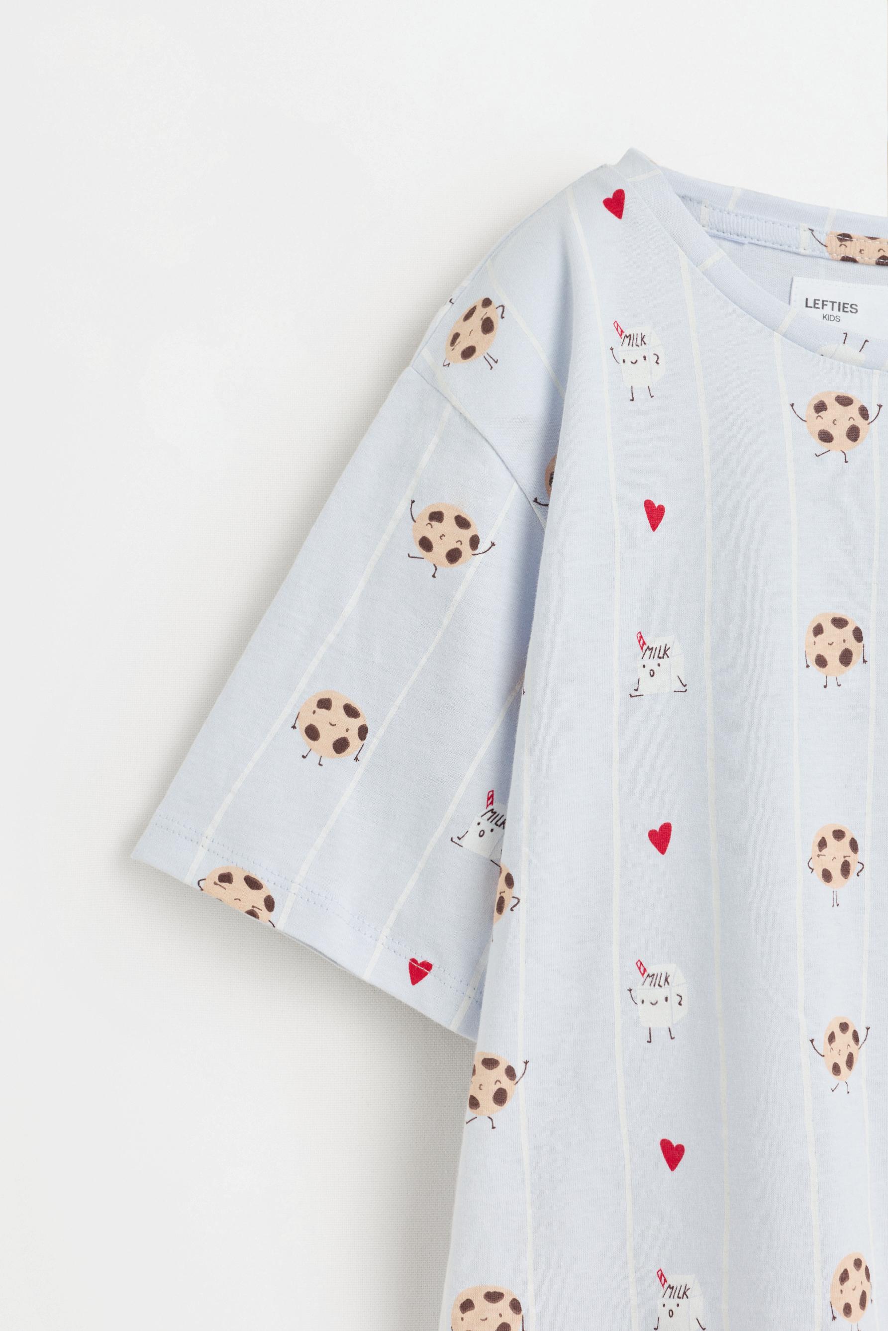 Cherry print pyjamas — PALE BLUE