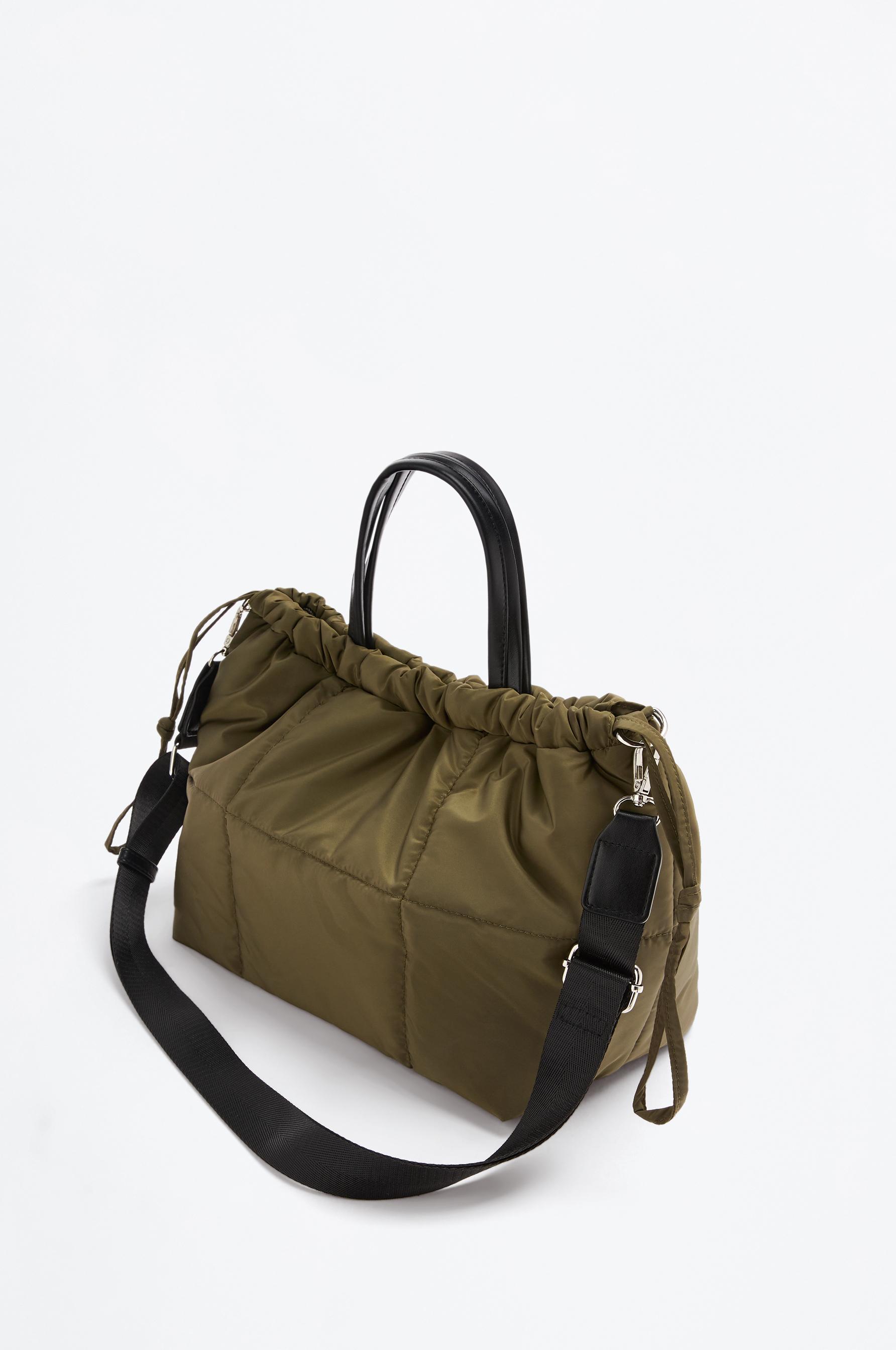Quilted nylon crossbody bag with double handle - | LEFTIES Tunisia
