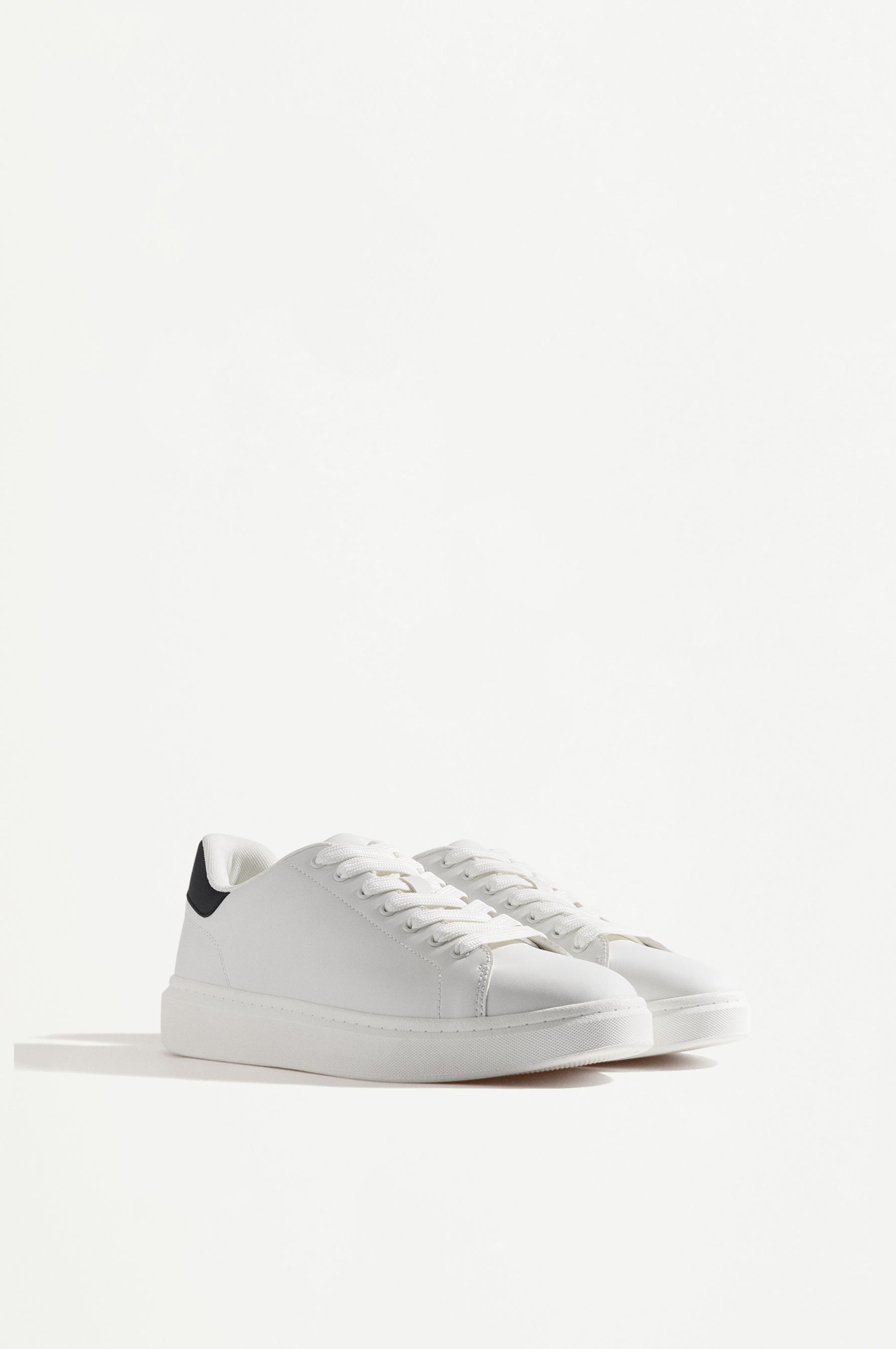 Contrast heel counter slipper — WHITE