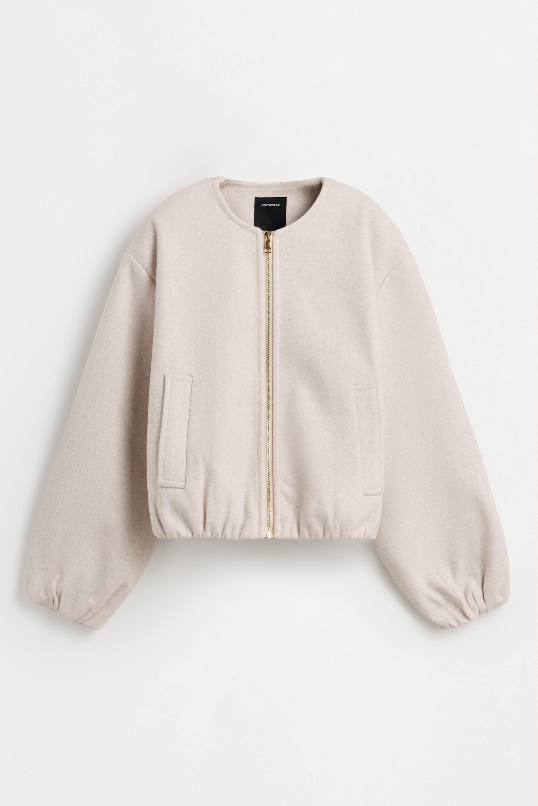Felt bomber jacket — SAND