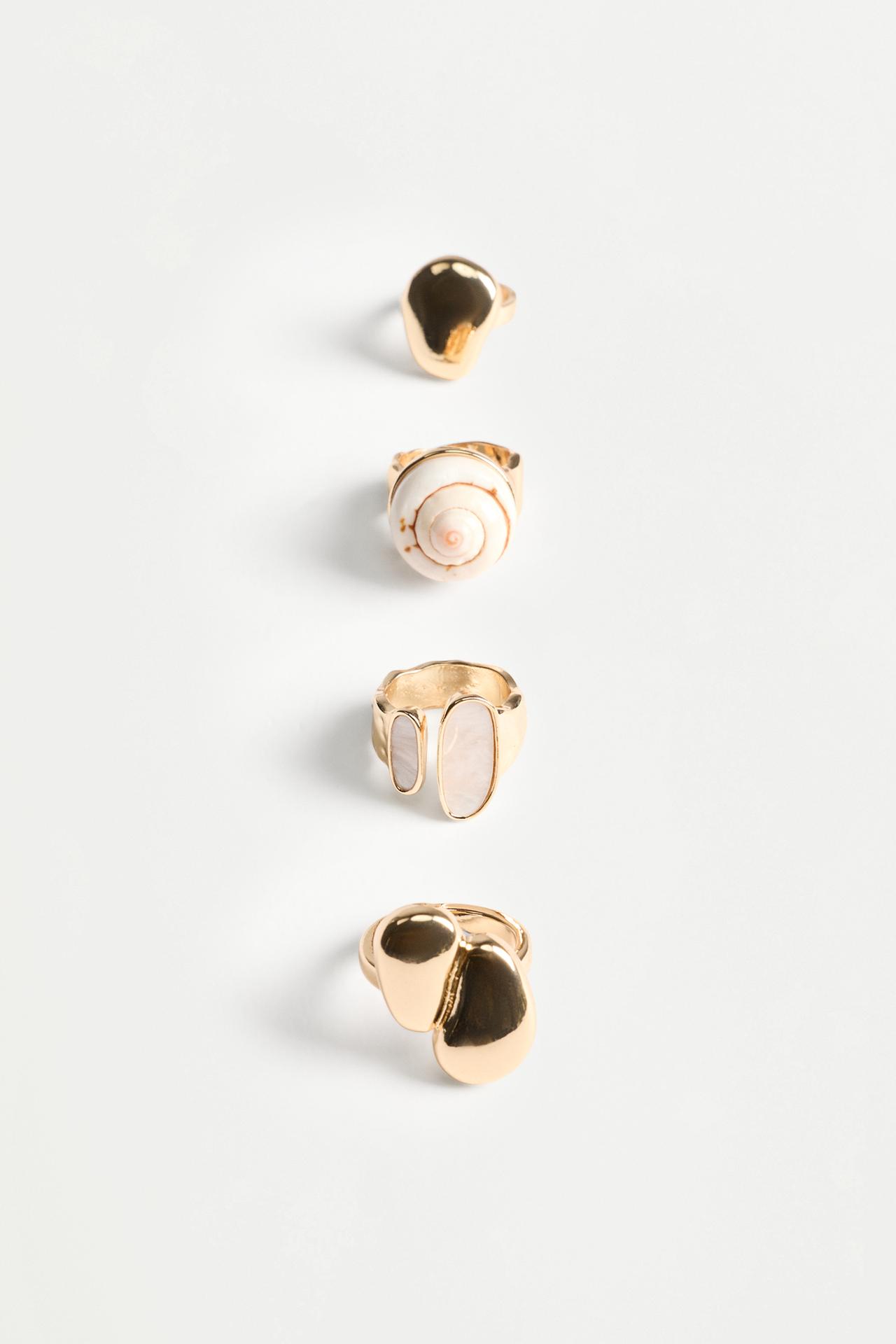 Gold-Toned Rings (4-Pack) — GOLD
