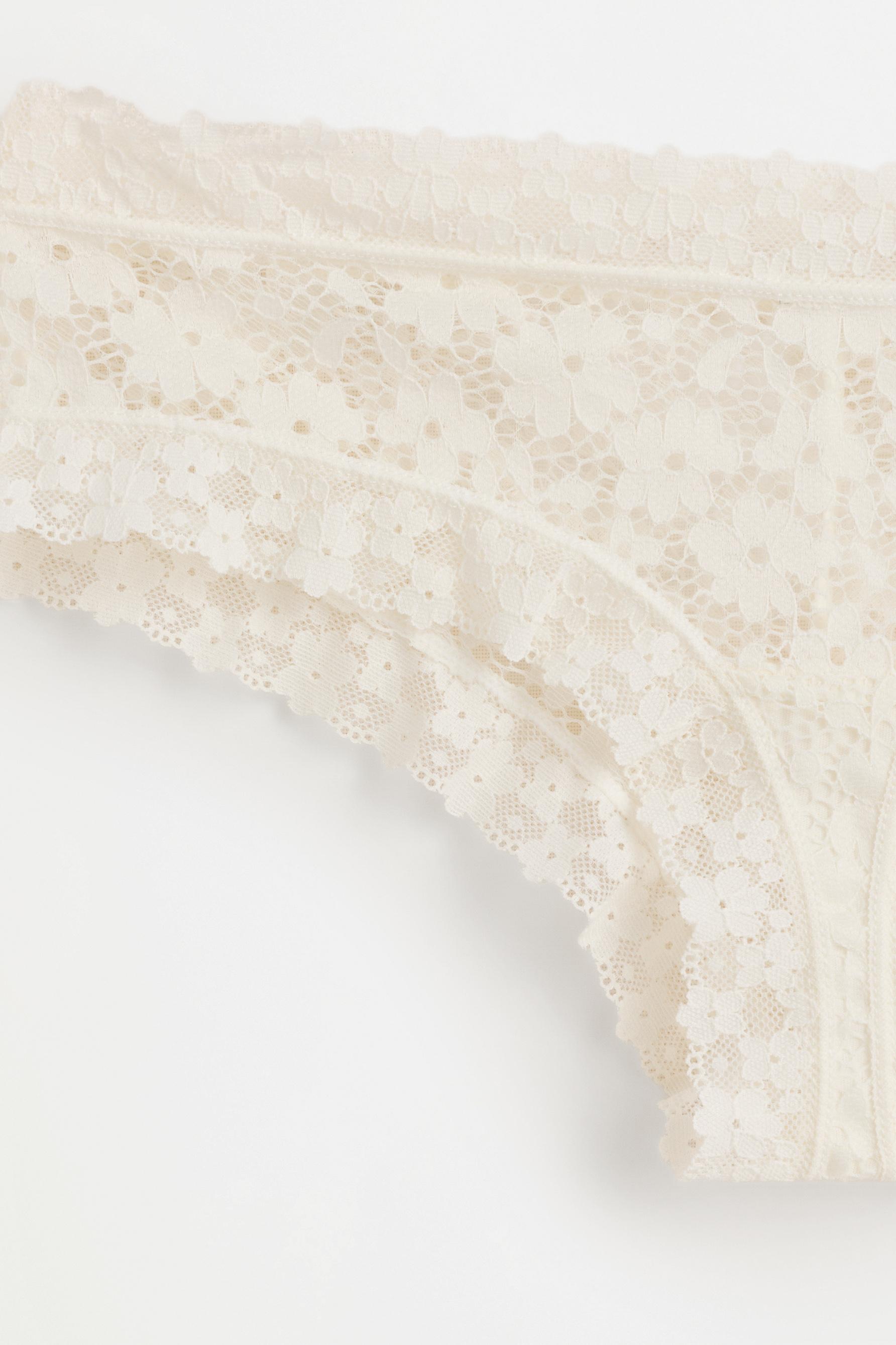Lace hipster briefs — WHITE