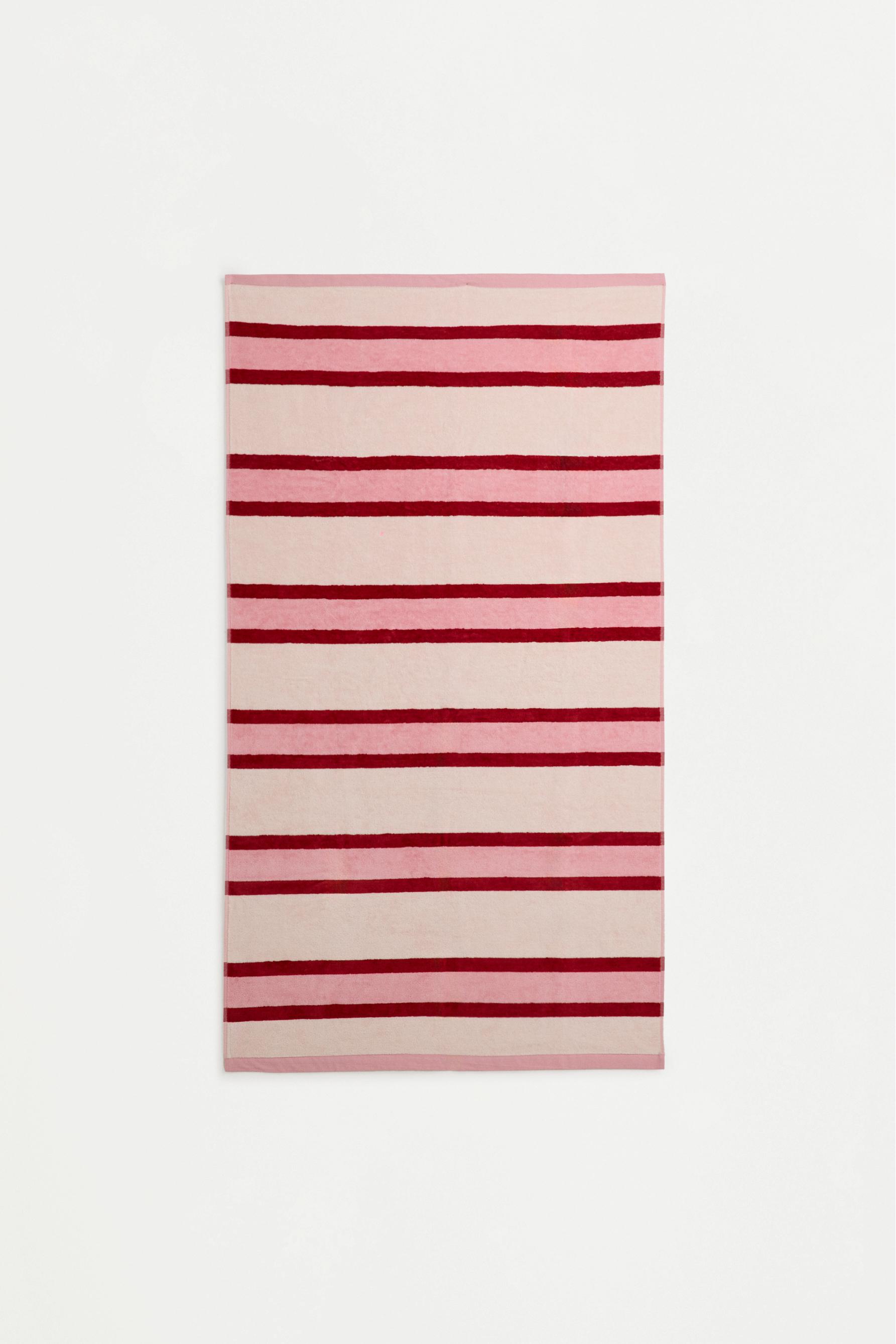 Soft striped towel — PINK