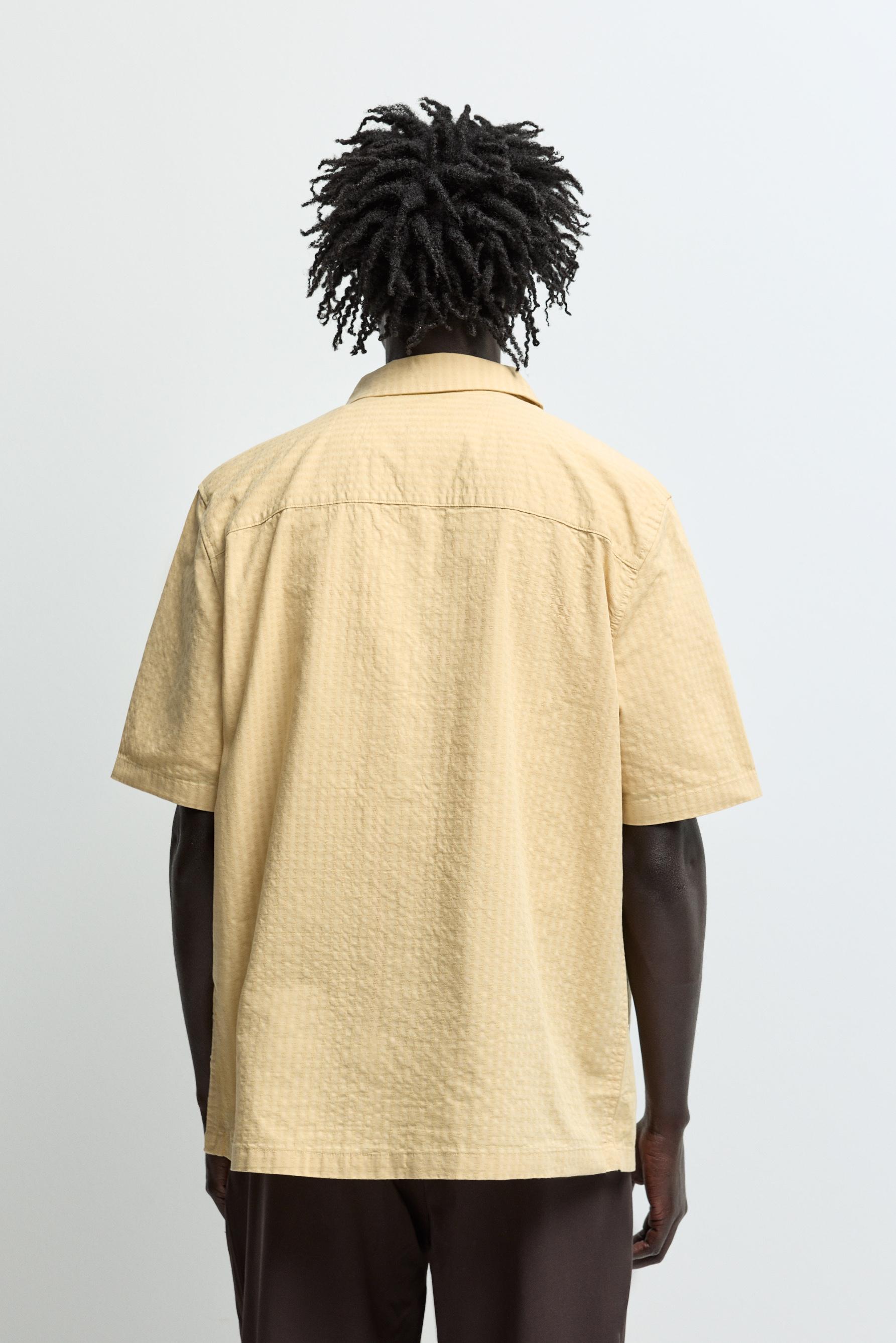 Jacquard shirt with pocket — YELLOW