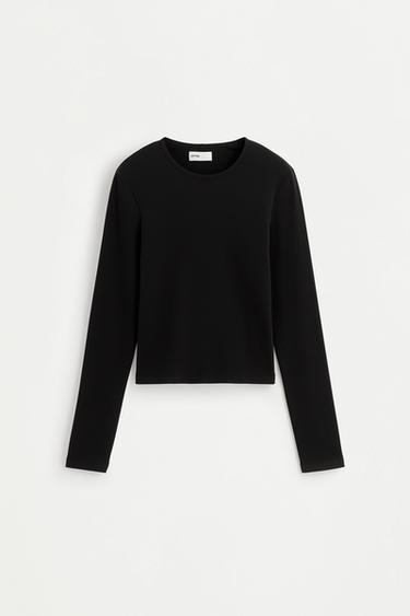 Ribbed long sleeve T-shirt — BLACK 6