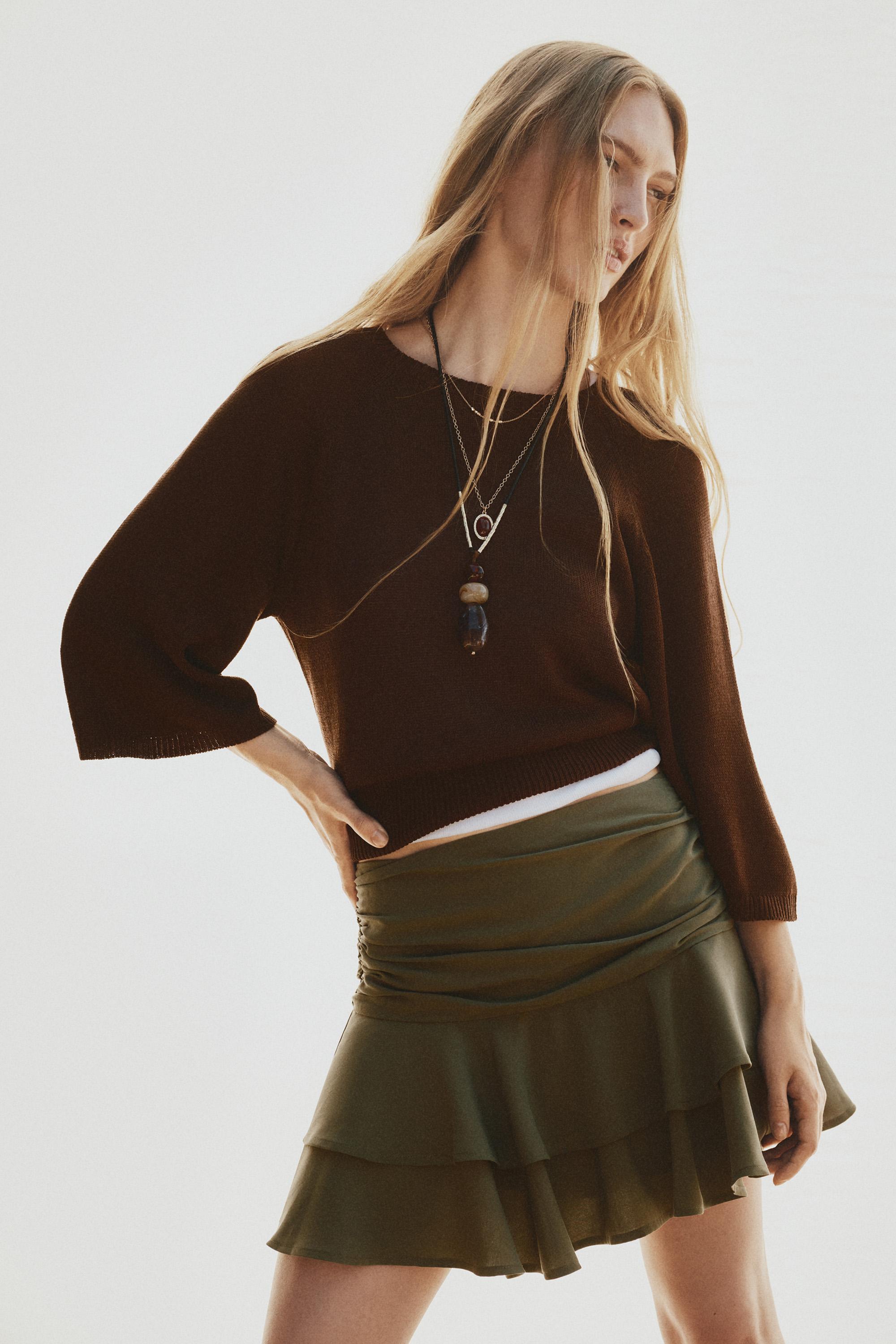 Raglan sleeve sweater — CHOCOLATE