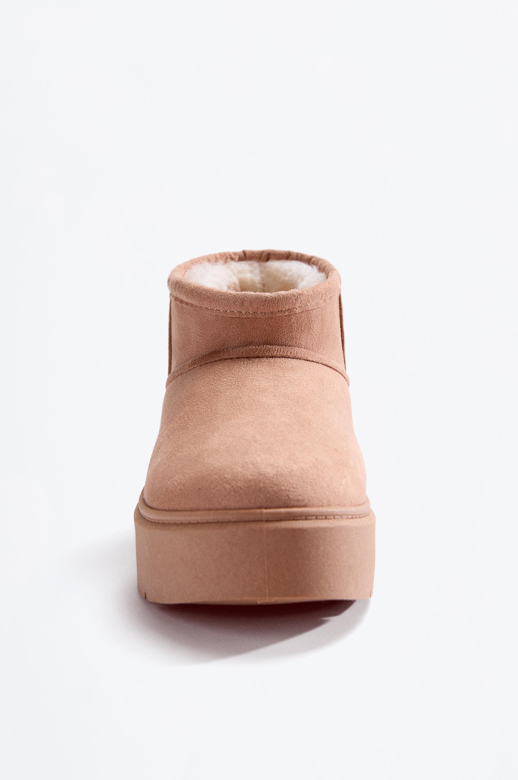 Lined platform ankle boot — EARTH BROWN