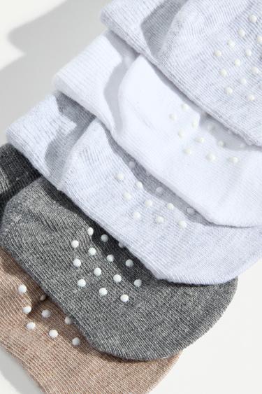 Non-slip short socks (5-pack) — GREY TONES 4
