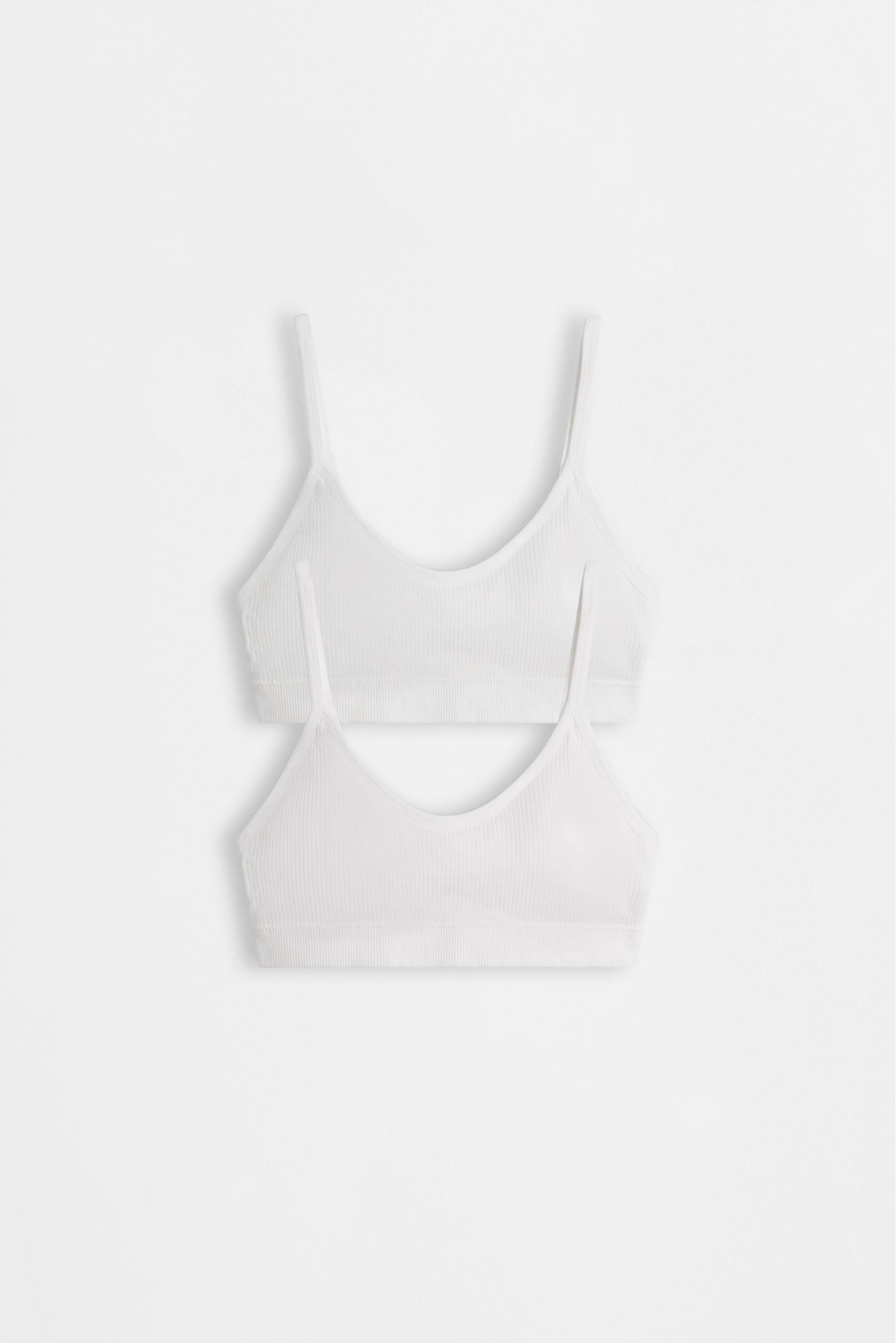 Seamless bra top (2-pack) — WHITE