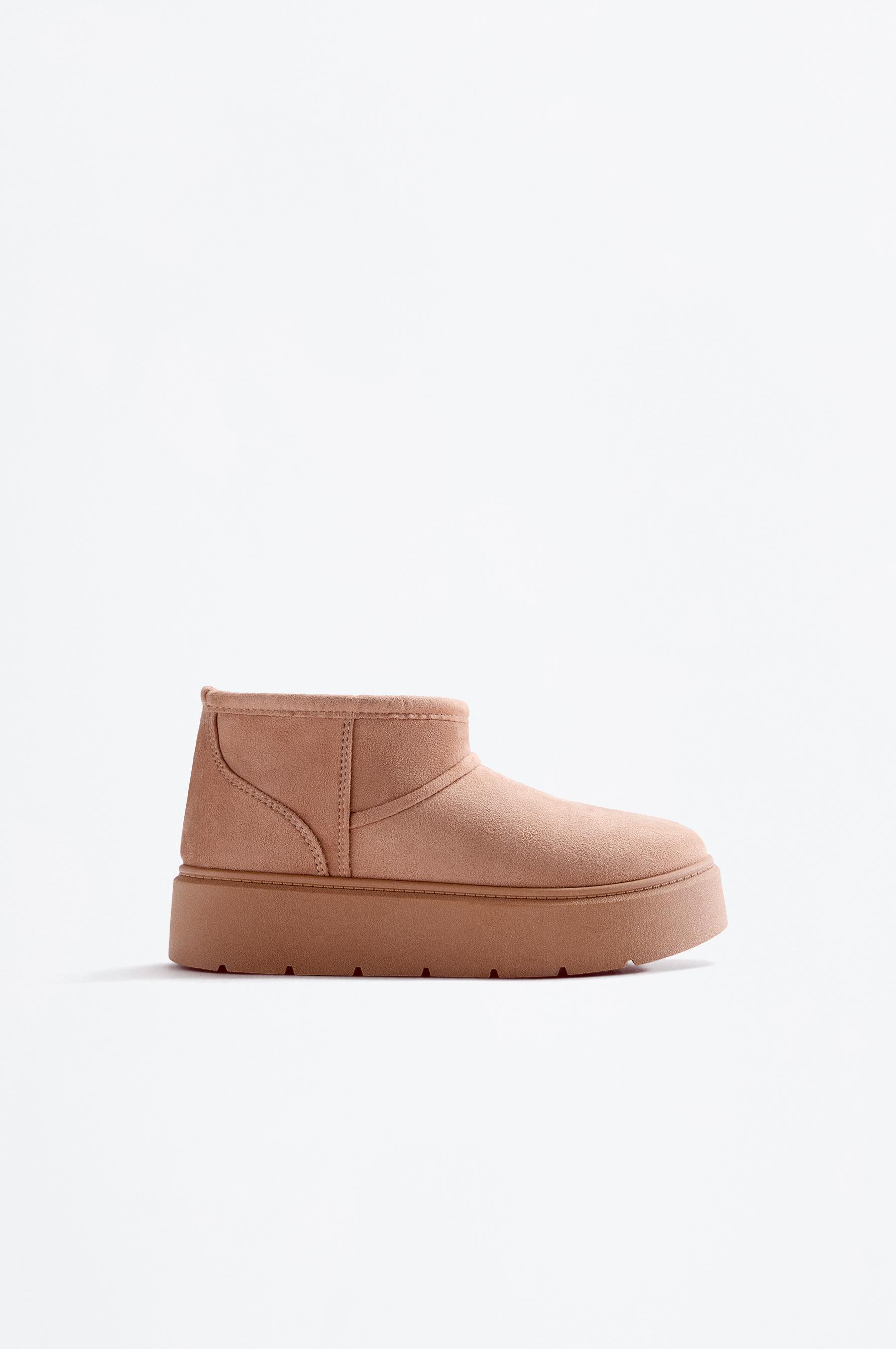 Lined platform ankle boot — EARTH BROWN