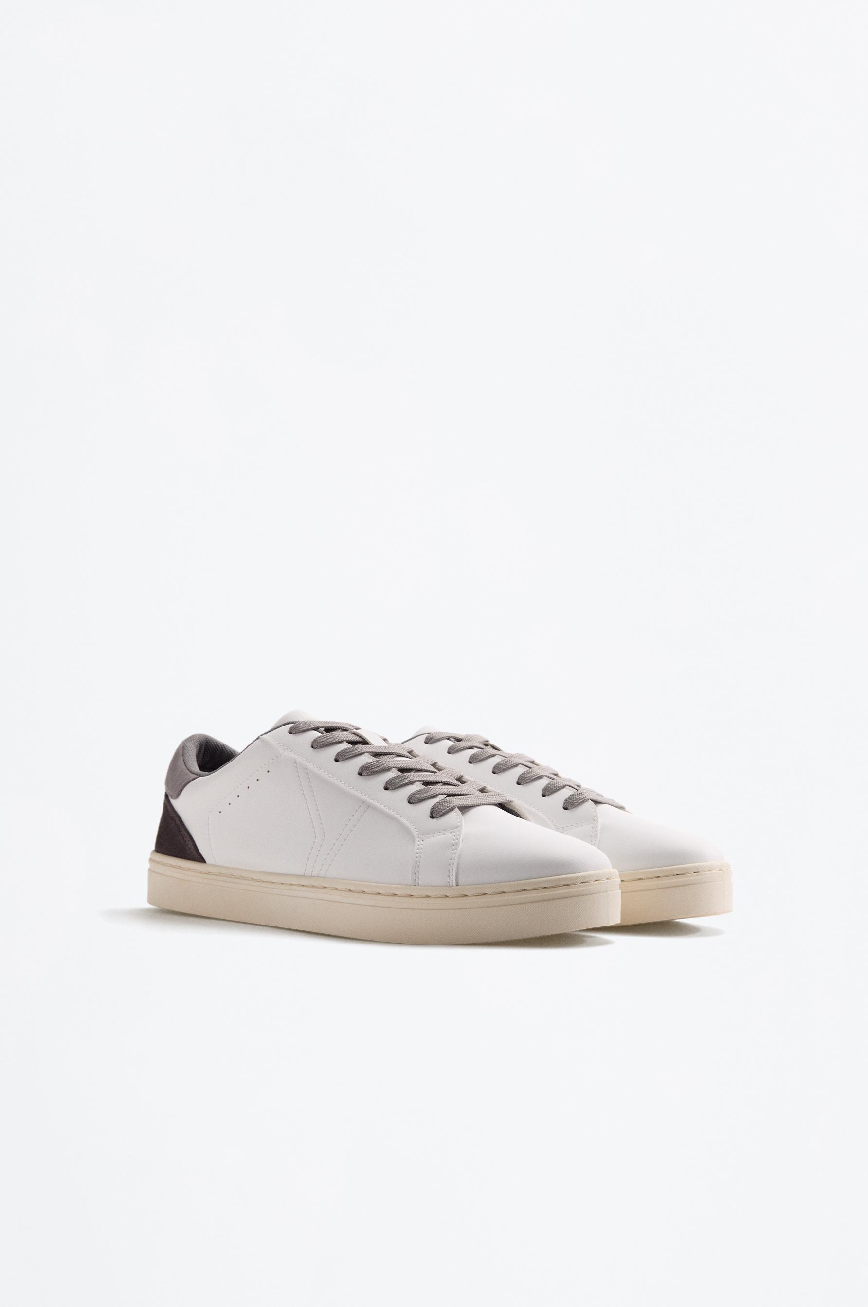 Contrast sneakers — WHITE