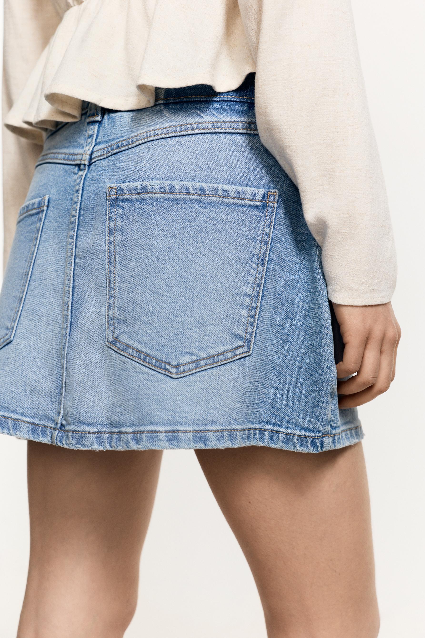 Denim skort — PALE BLUE