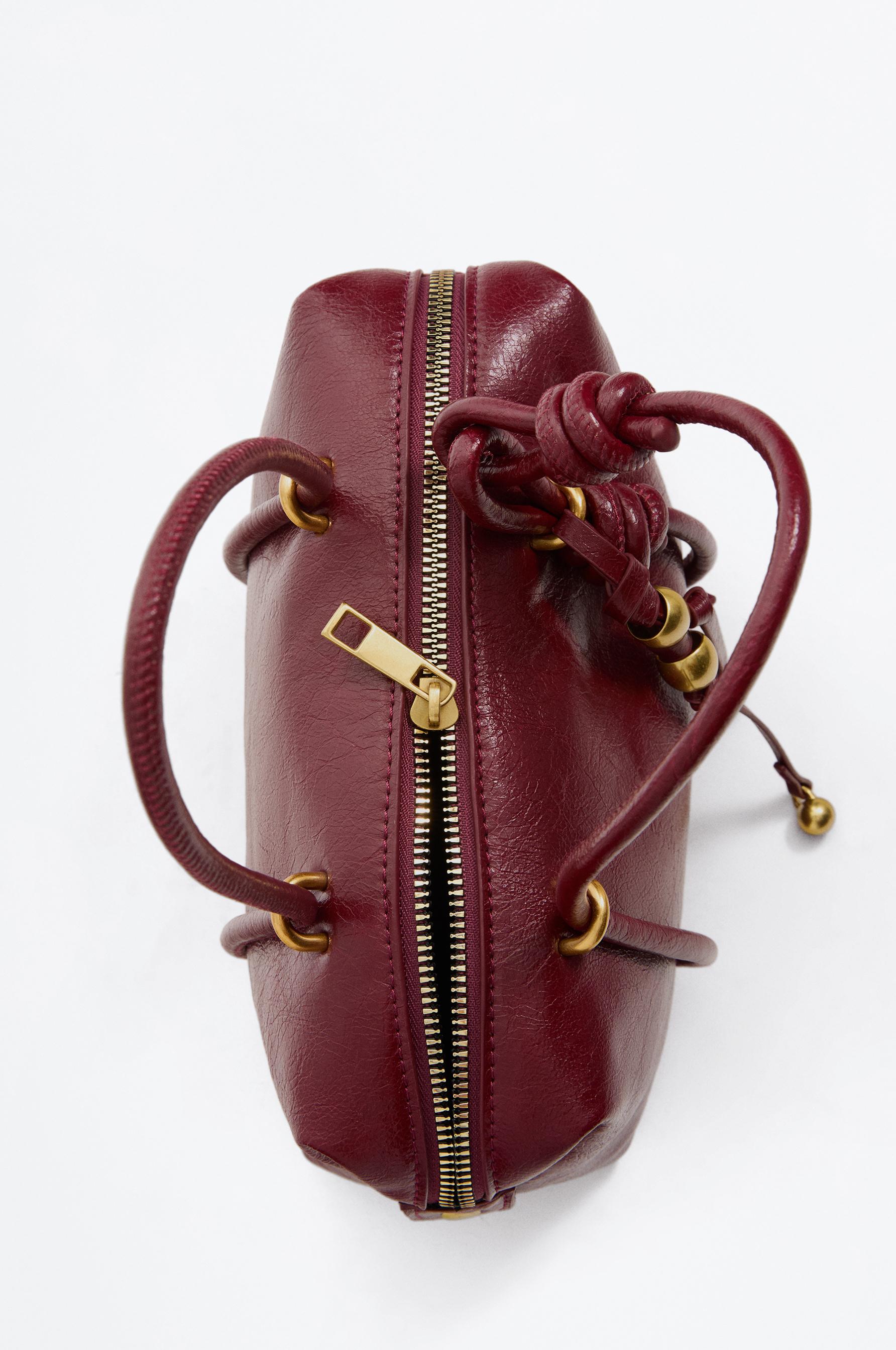 Mini bowling shoulder bag — BURGUNDY