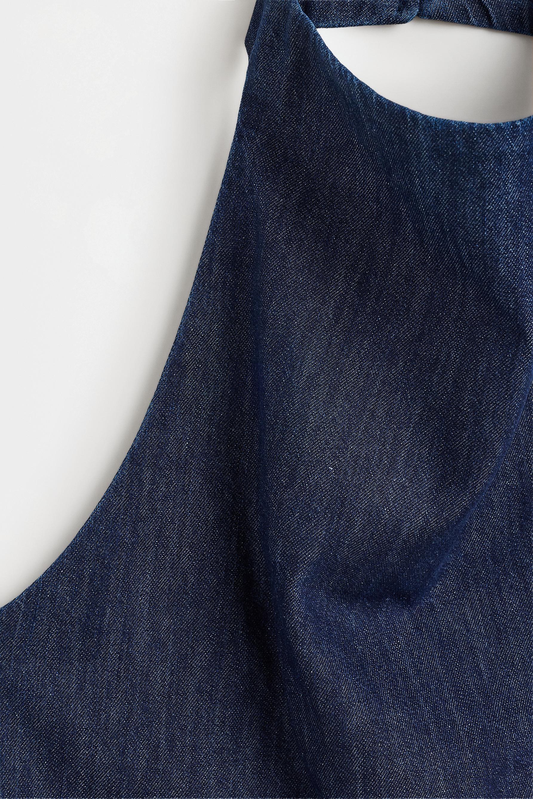 Indigo denim halter top — NAVY