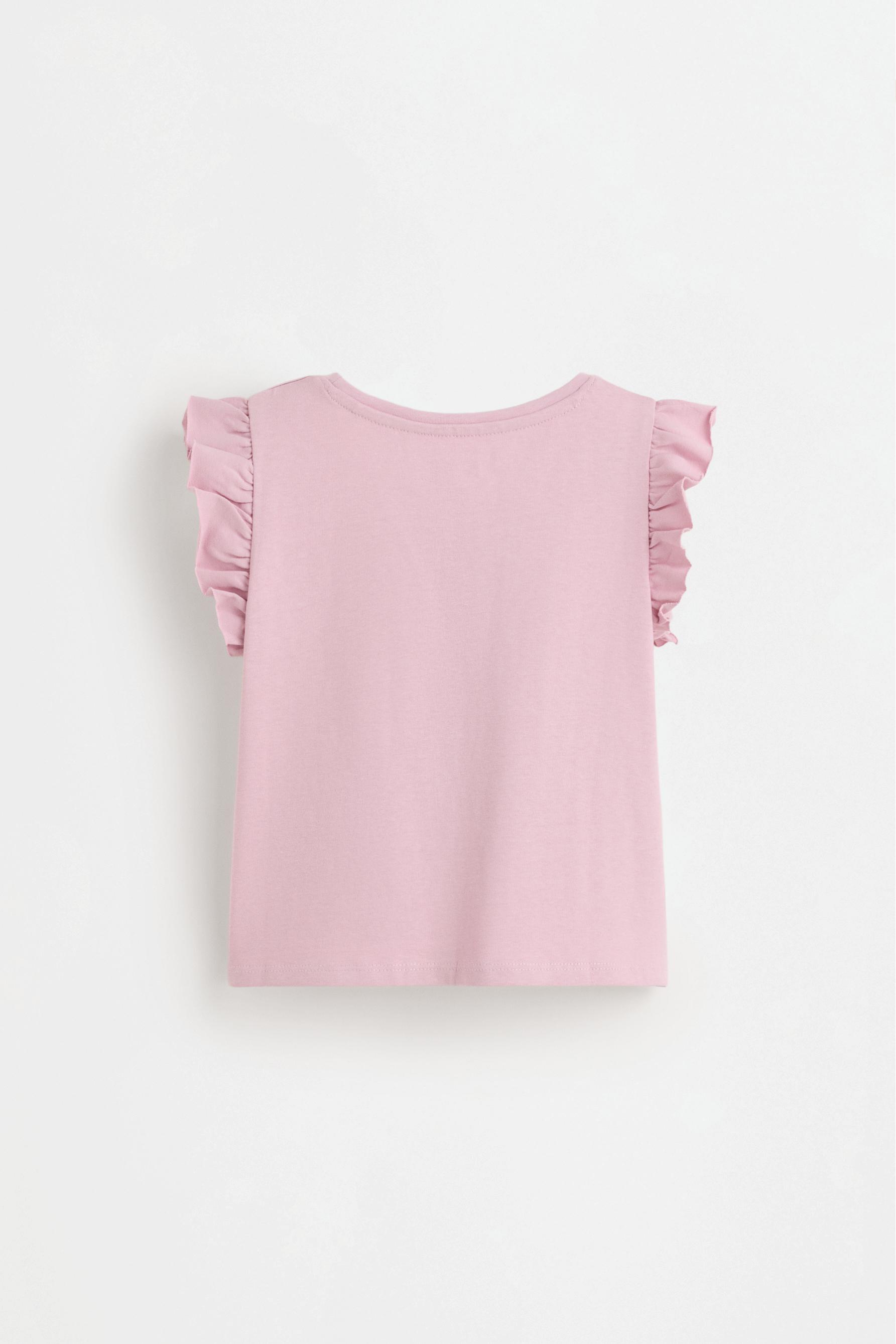 Heavy jersey ruffled T-shirt — PALE MAUVE