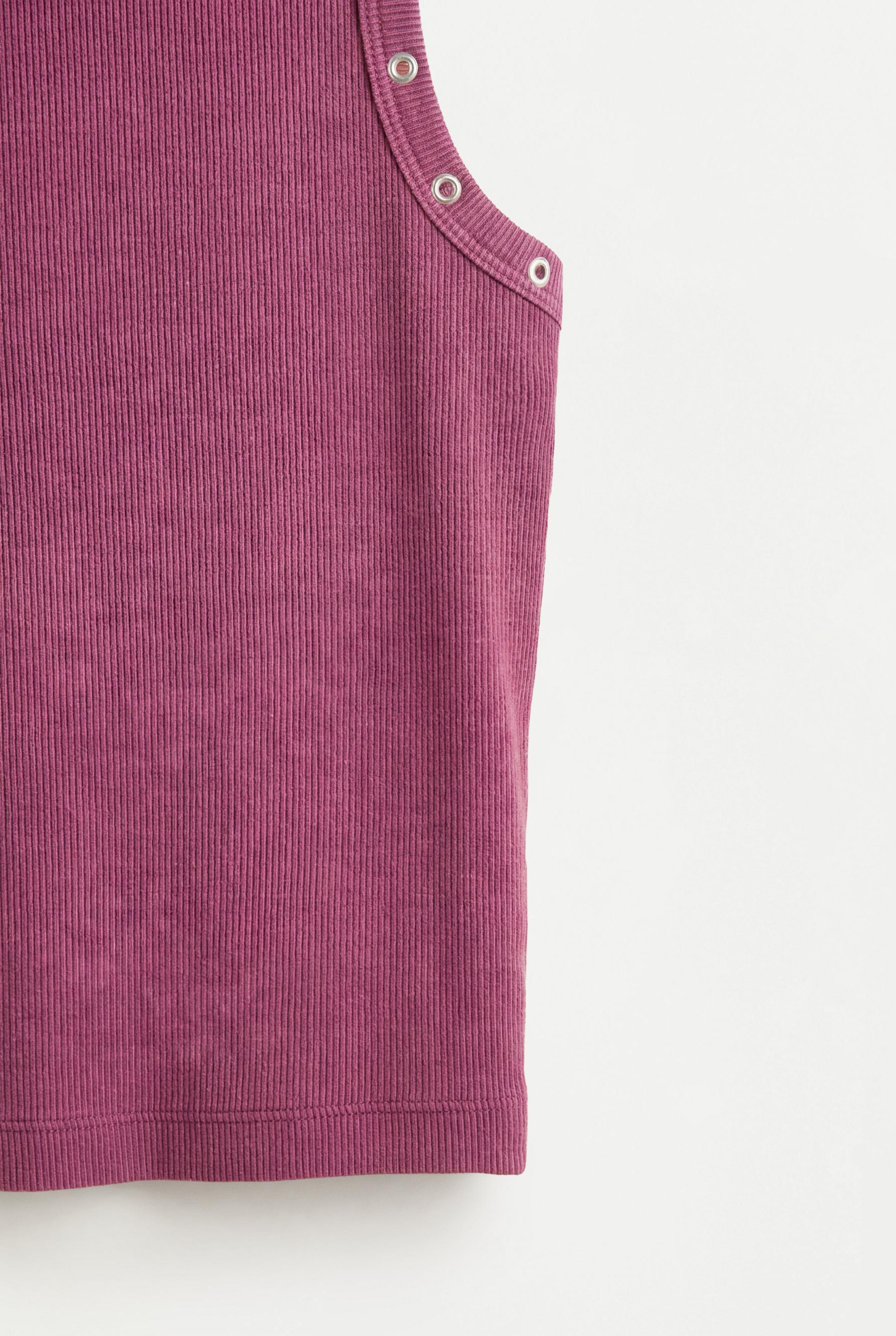 Ribbed eyelet top — PURPLE