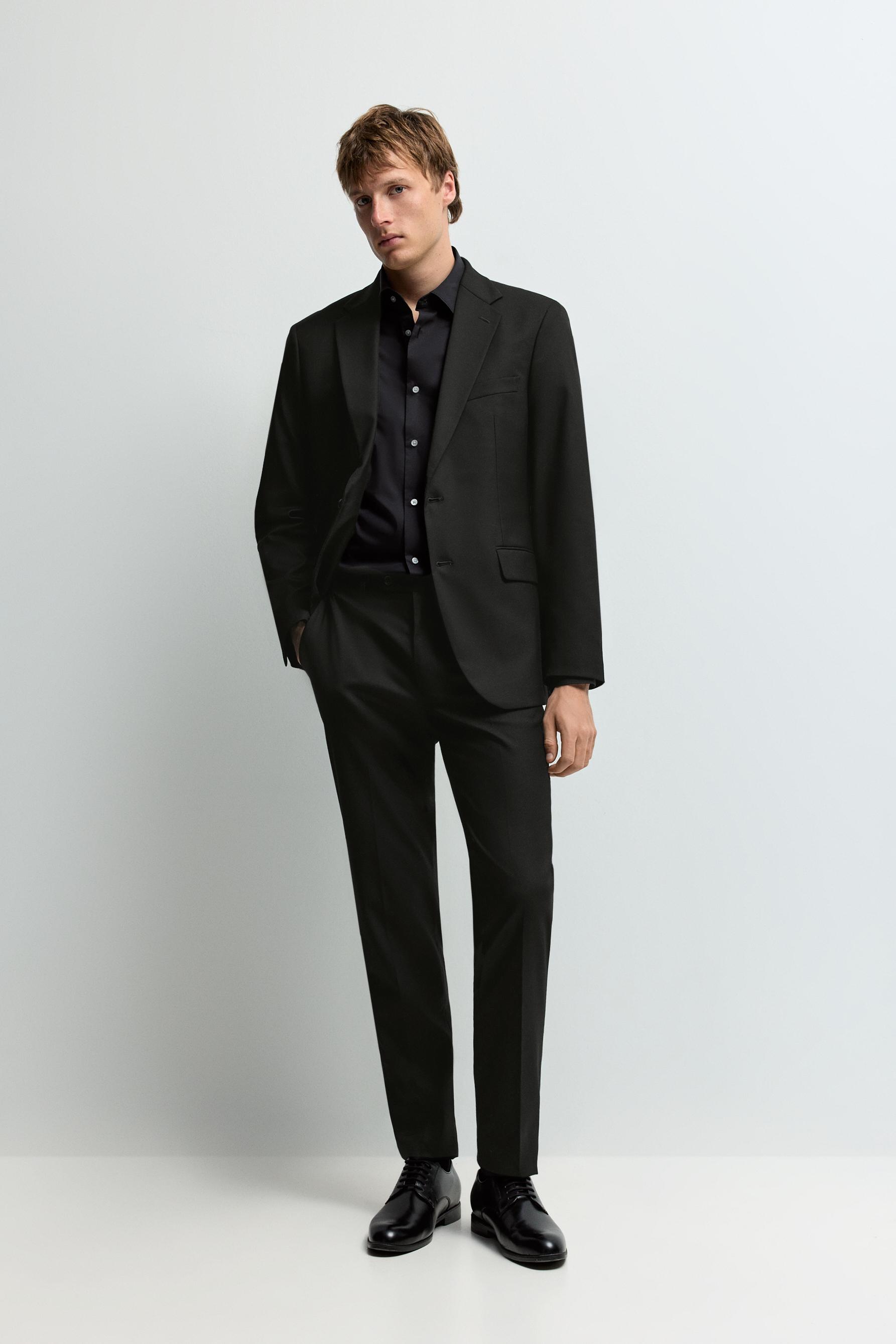 Slim fit suit trousers — BLACK
