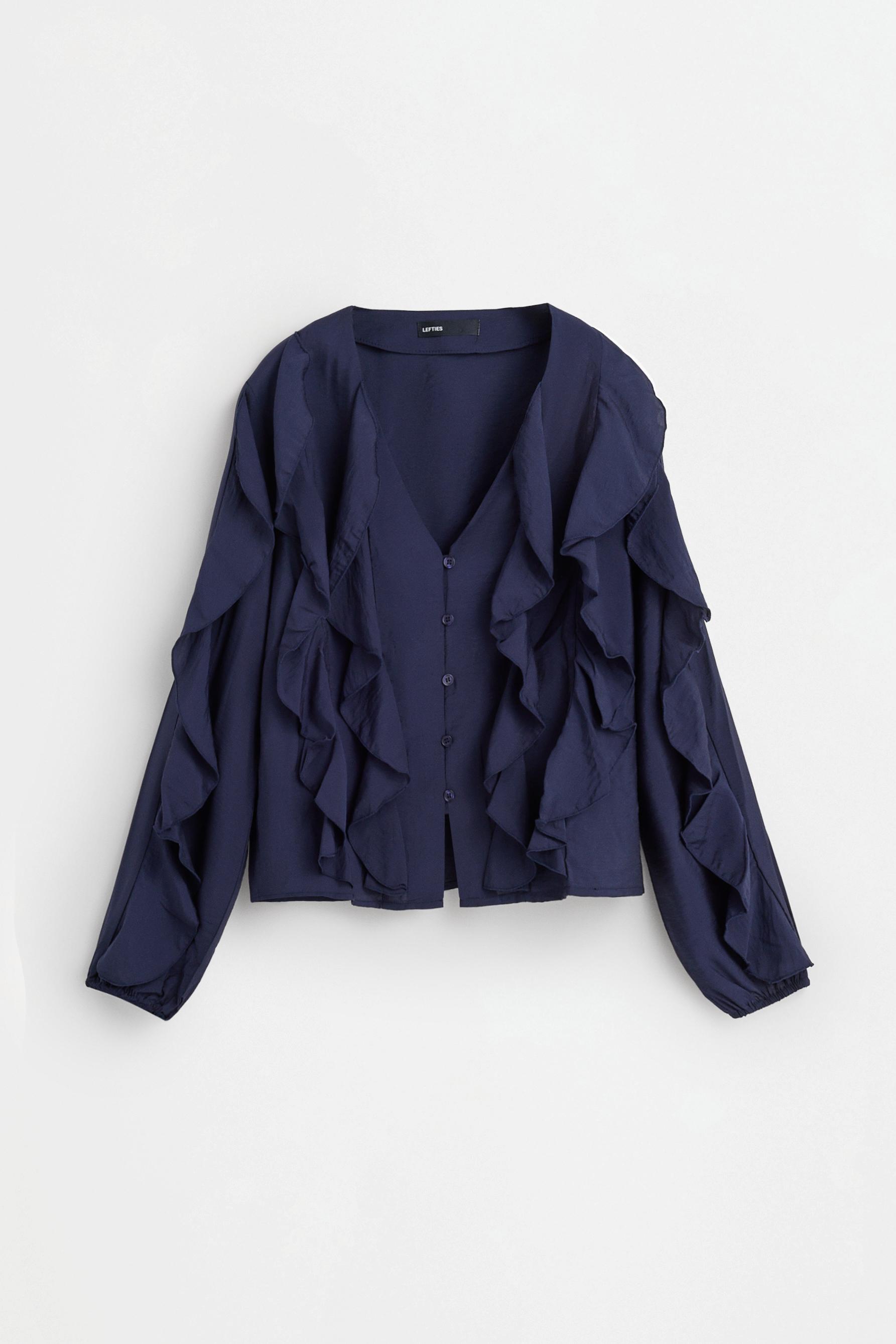 Ruffled Shirt — NAVY
