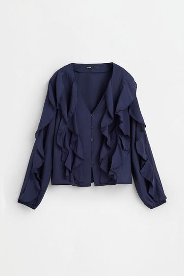 Ruffled Shirt — NAVY 6