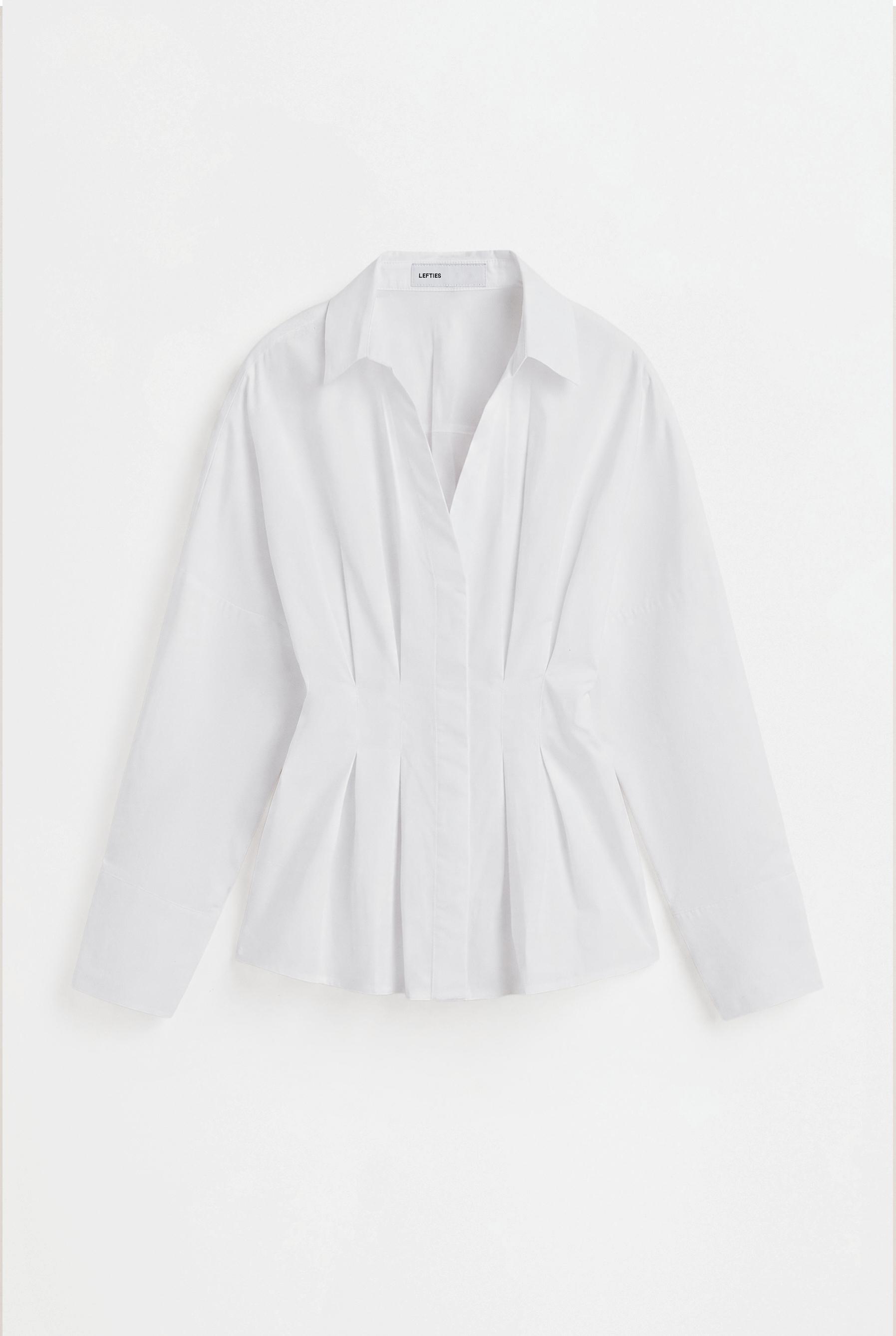 Pleated waist shirt — WHITE