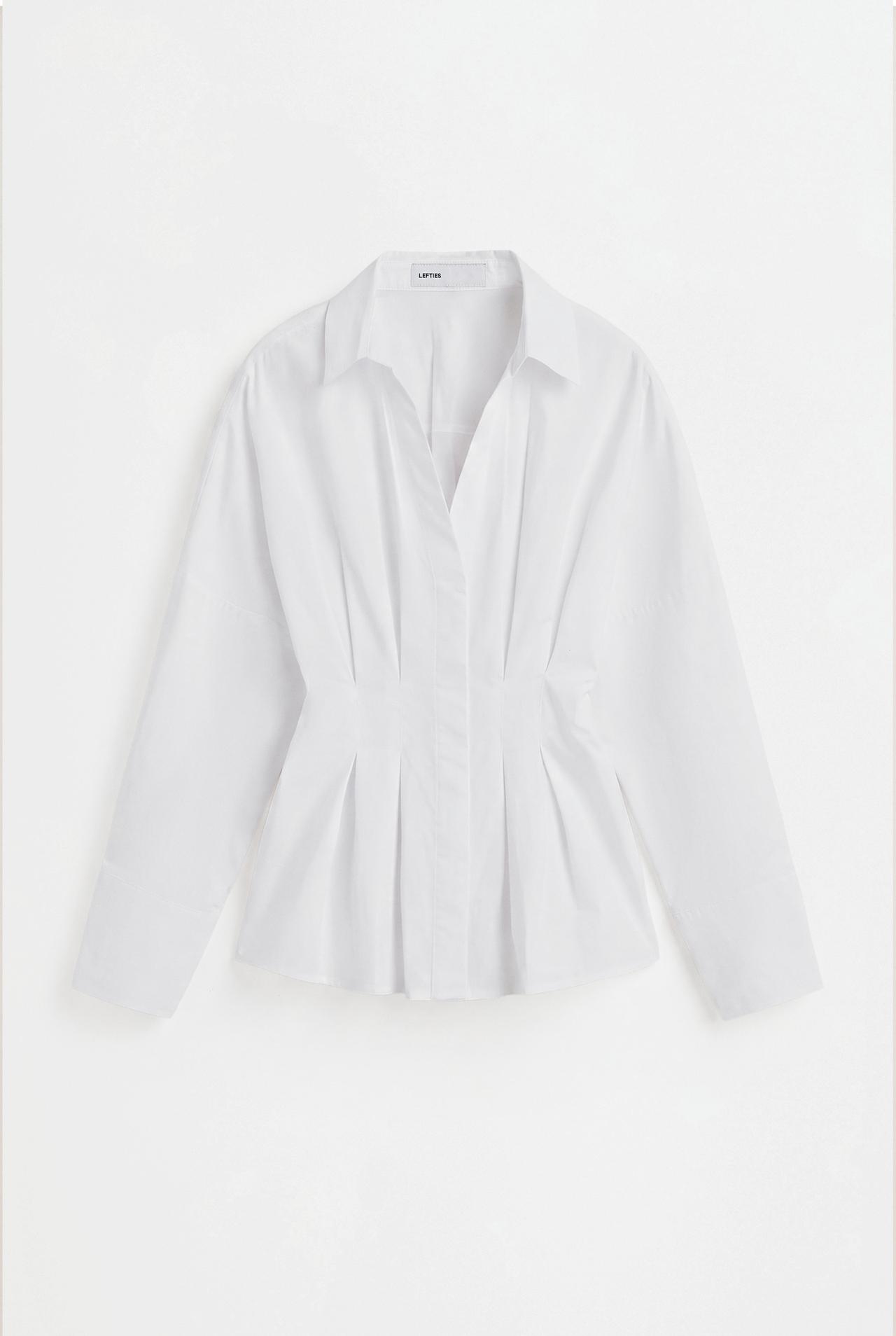 Pleated waist shirt — WHITE