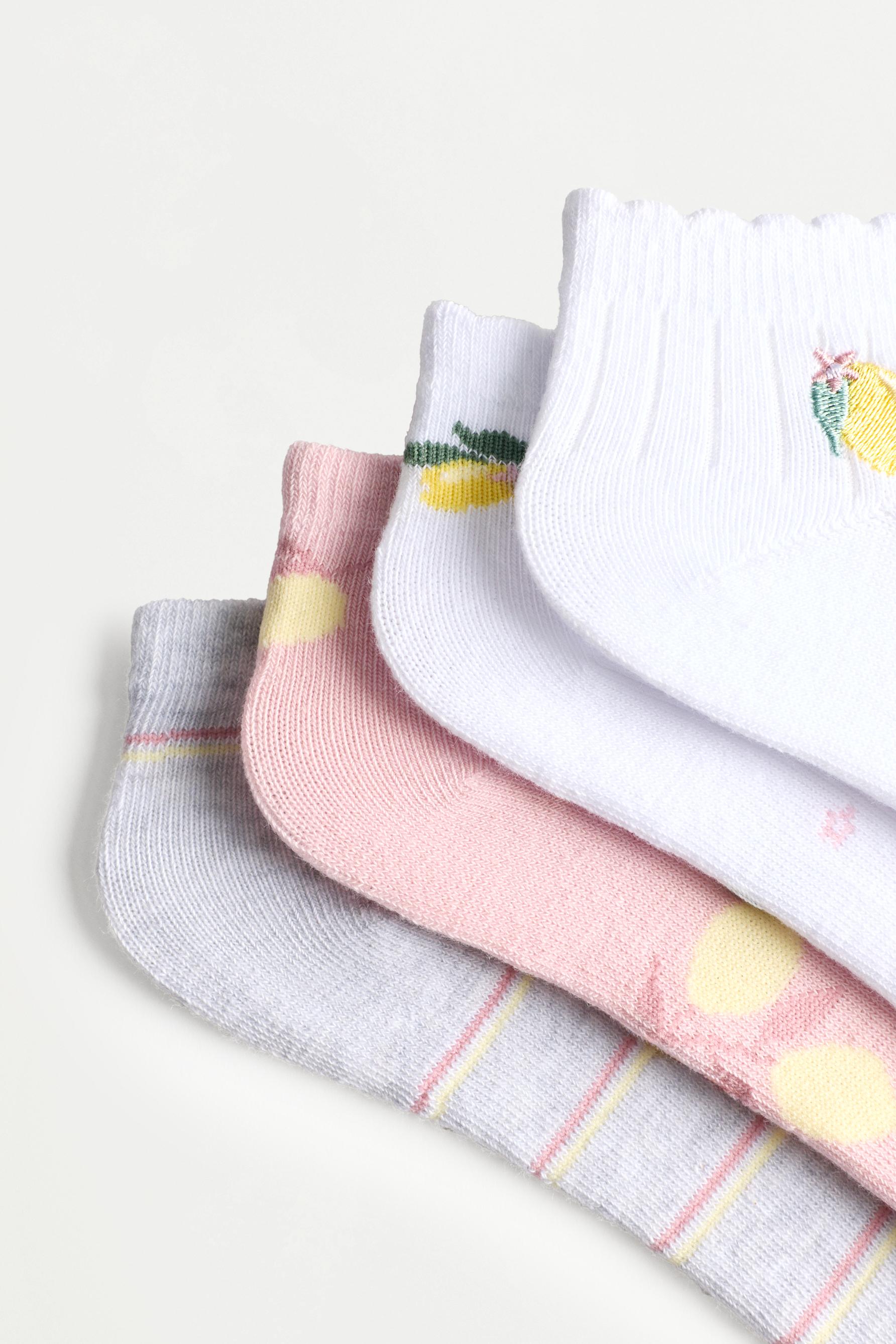 4-pack of ankle socks — PINKISH WHITE