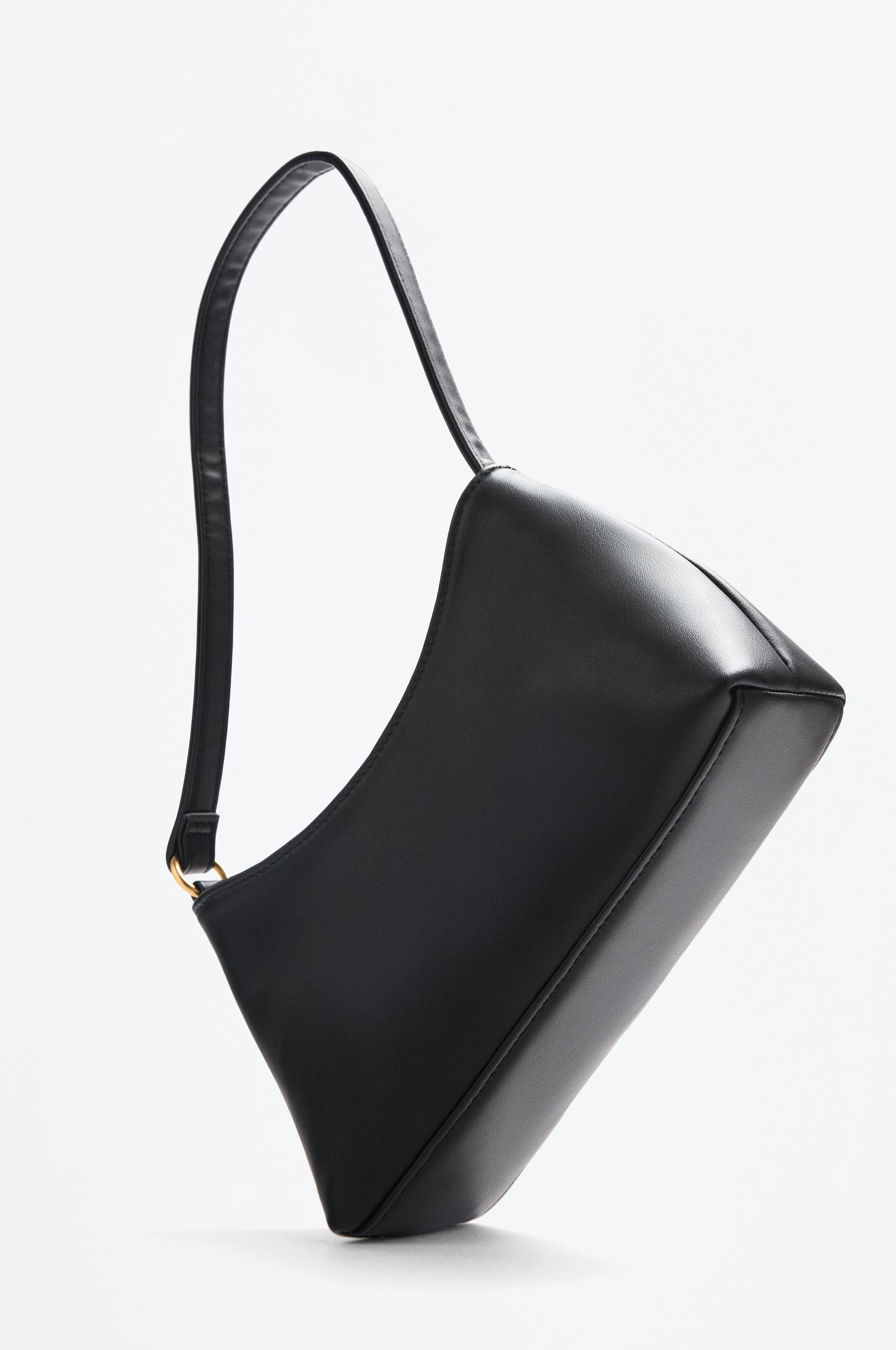 Textured shoulder bag — BLACK