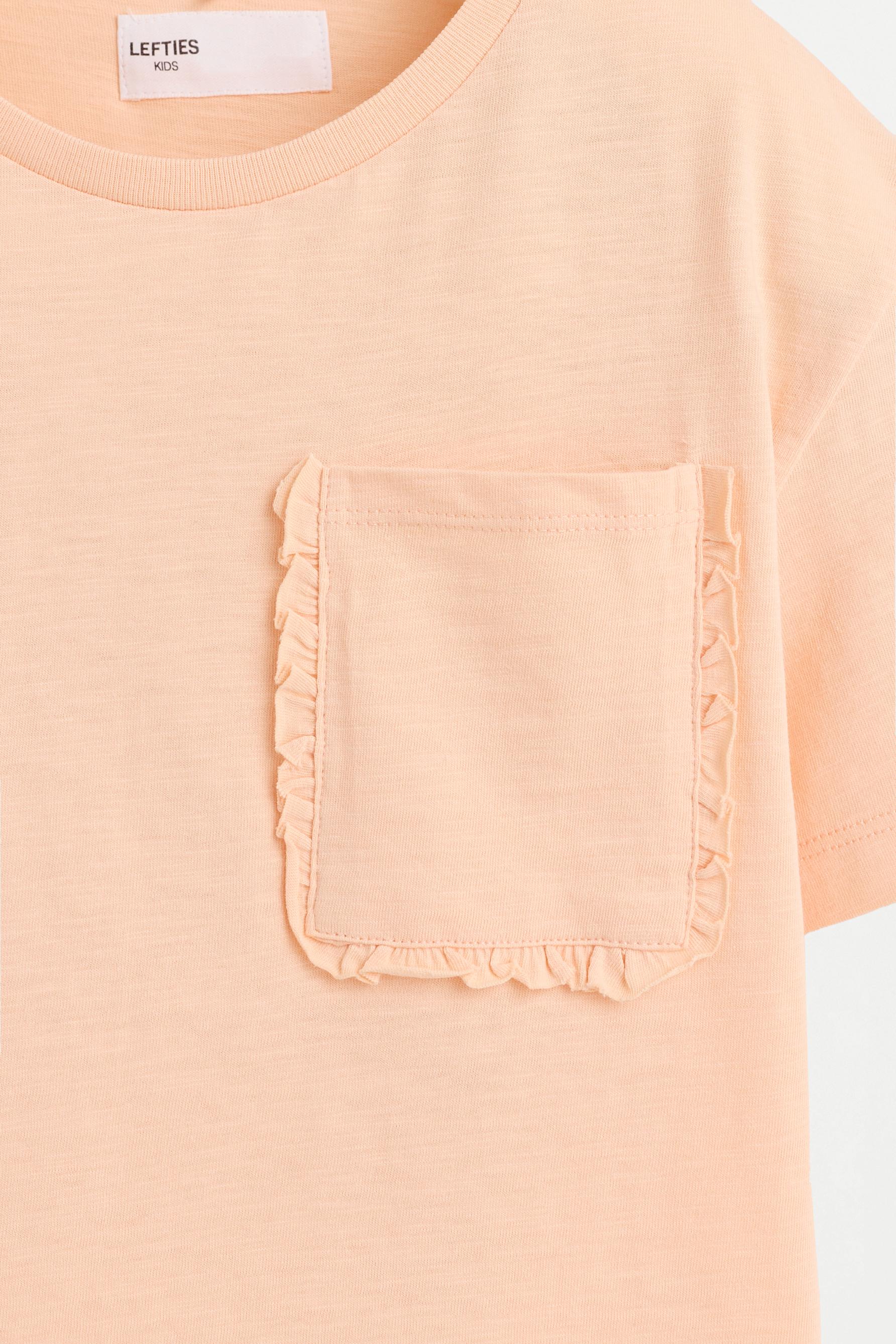 Ruffled Pocket T-shirt — TANGERINE