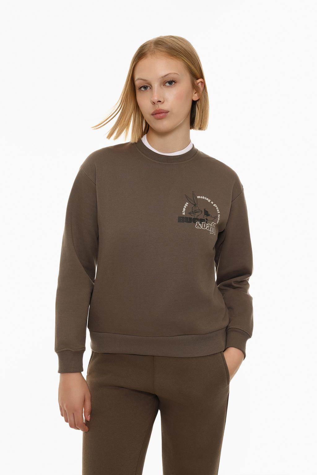 Looney Tunes © & ™ Warner Bros baskılı sweatshirt