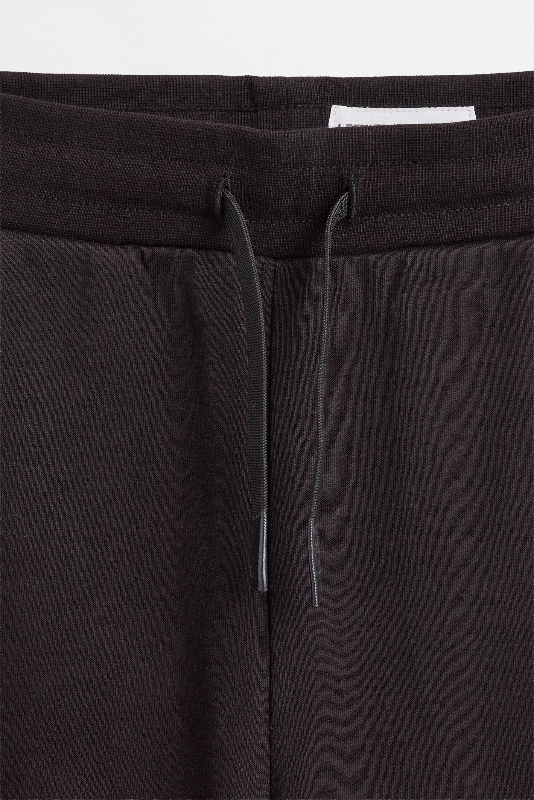 Interlock plush cargo trousers — BLACK