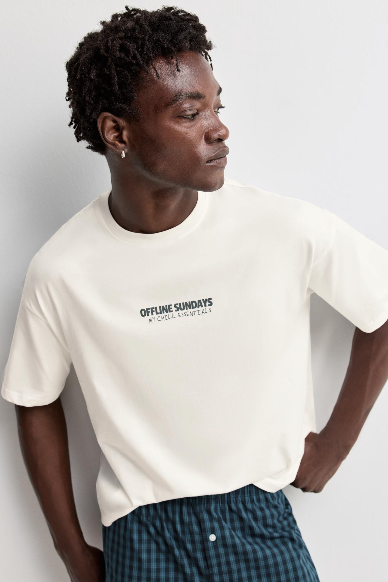 Short slogan pyjamas — OFF WHITE