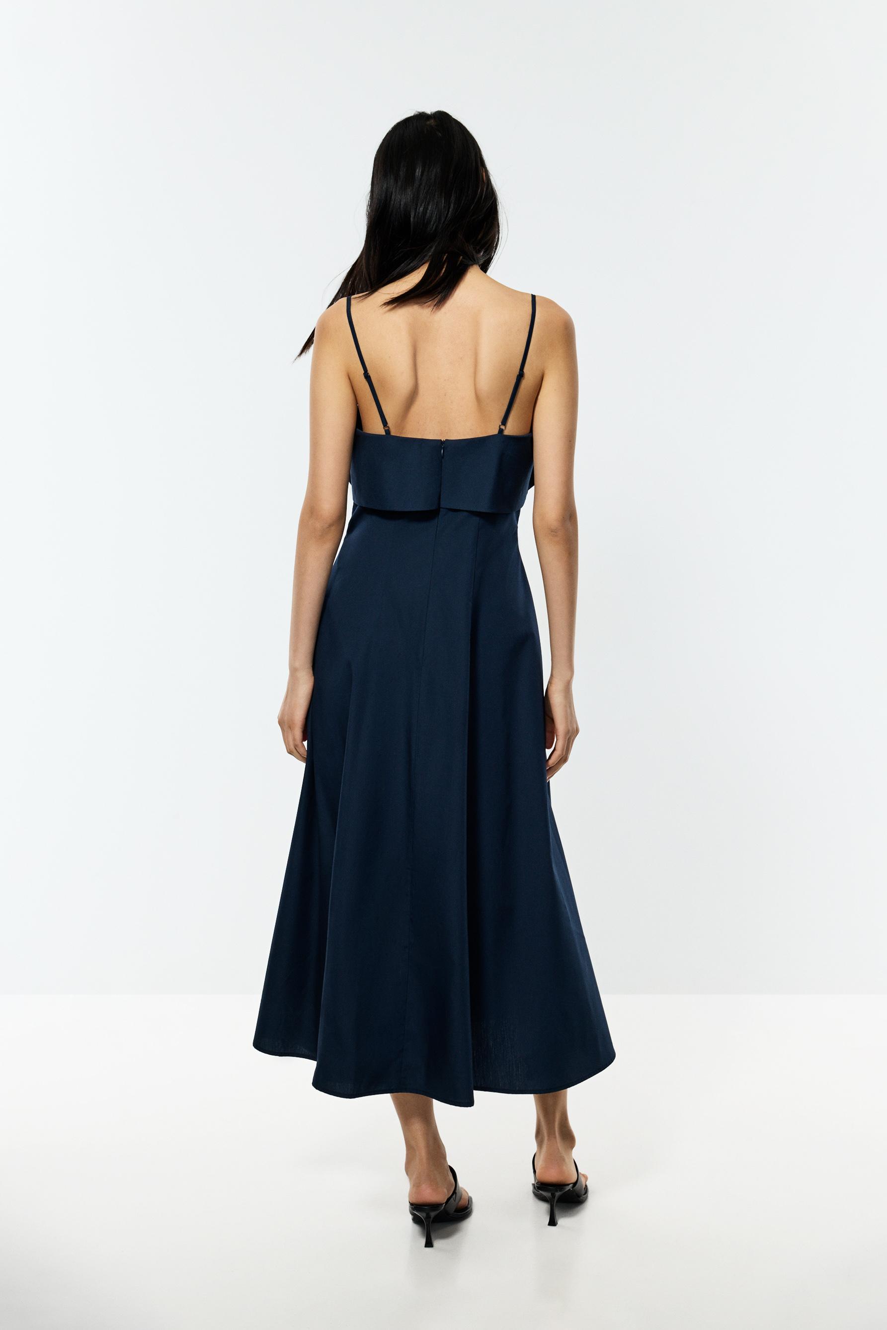 Flowy midi dress — NAVY