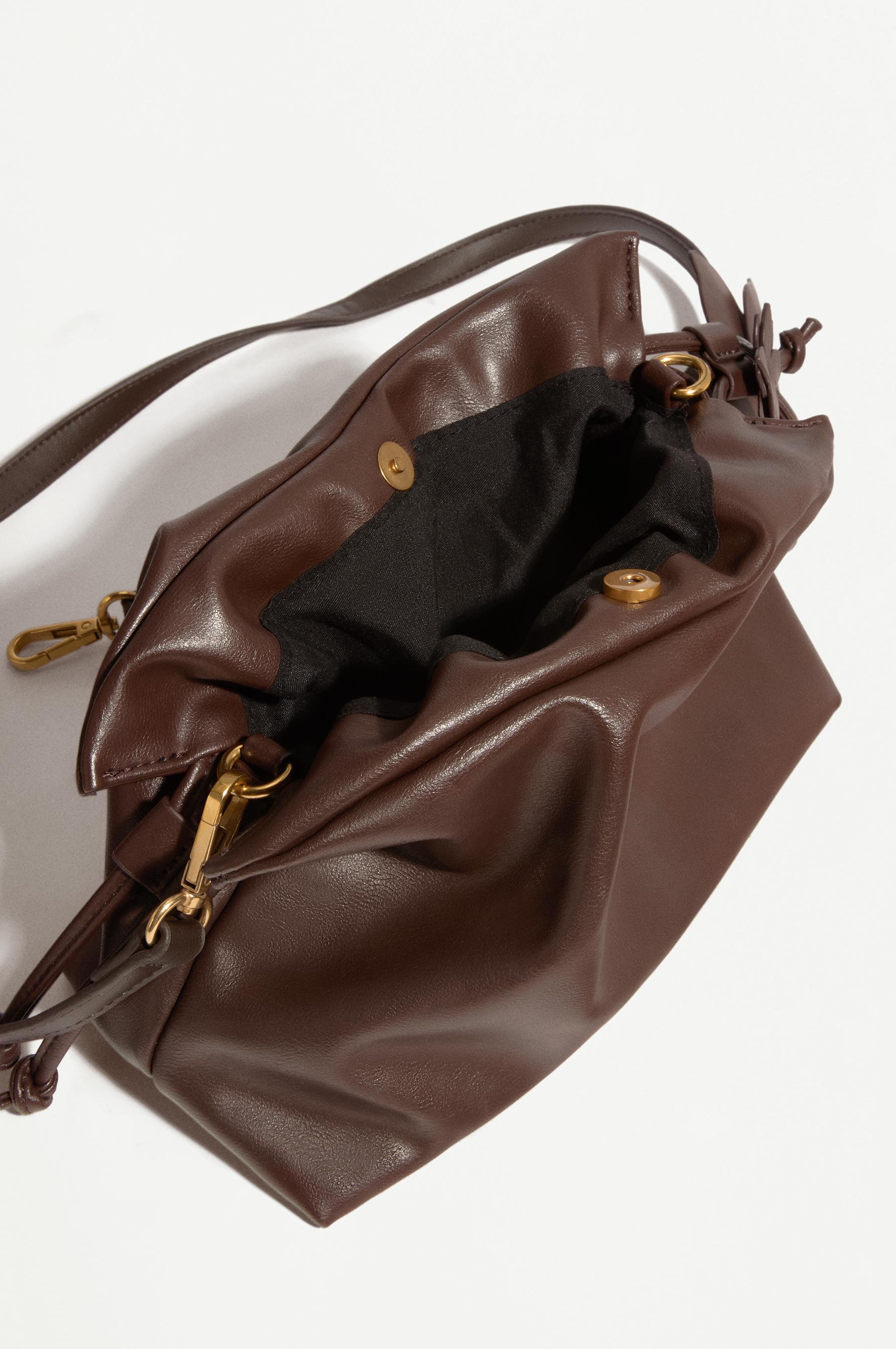 Flower pouch bag — BROWN