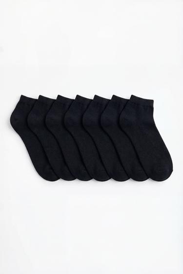 Basic short socks (7-pack) — BLACK 1