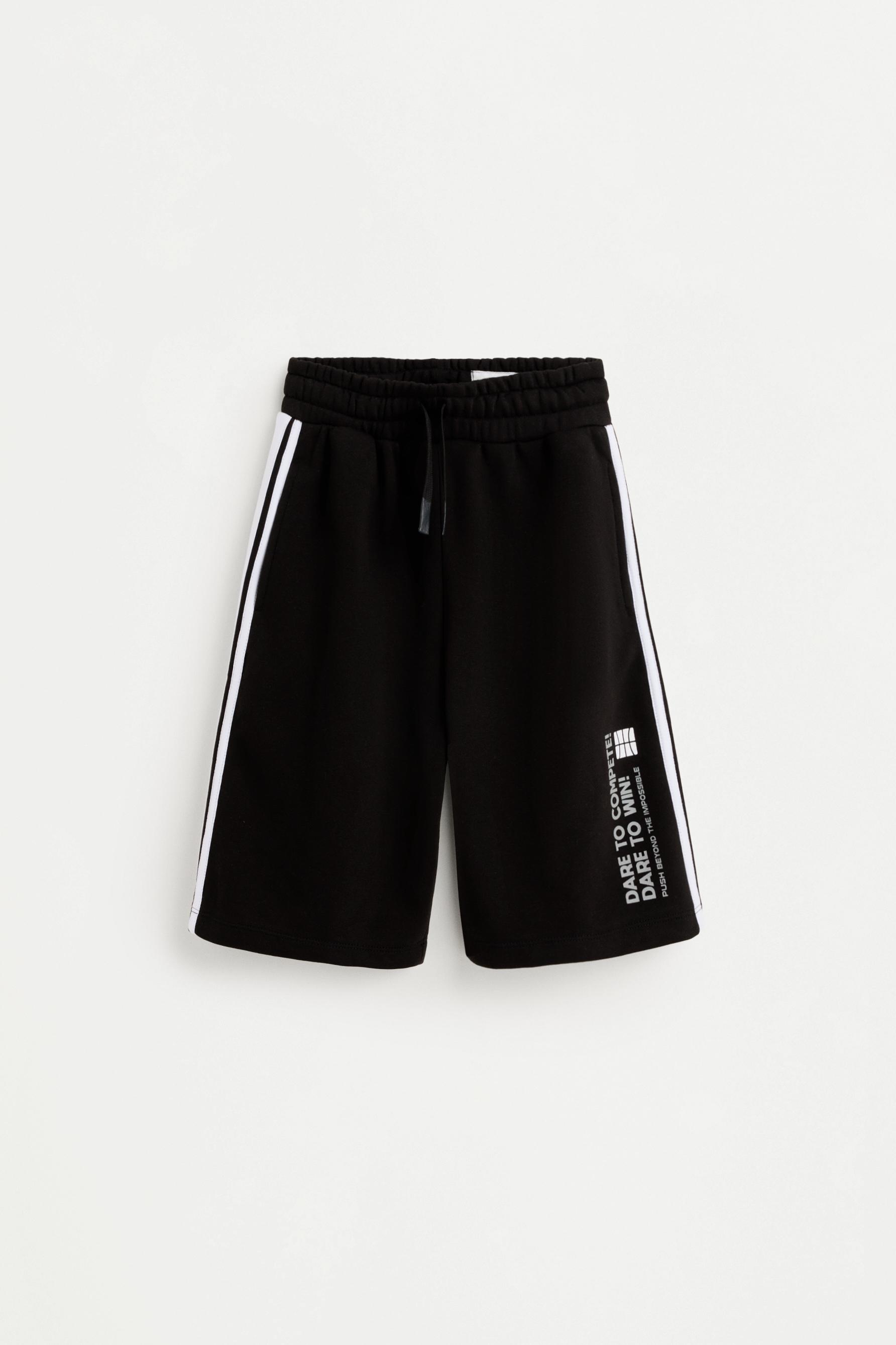 Side-stripe Bermuda shorts — BLACK