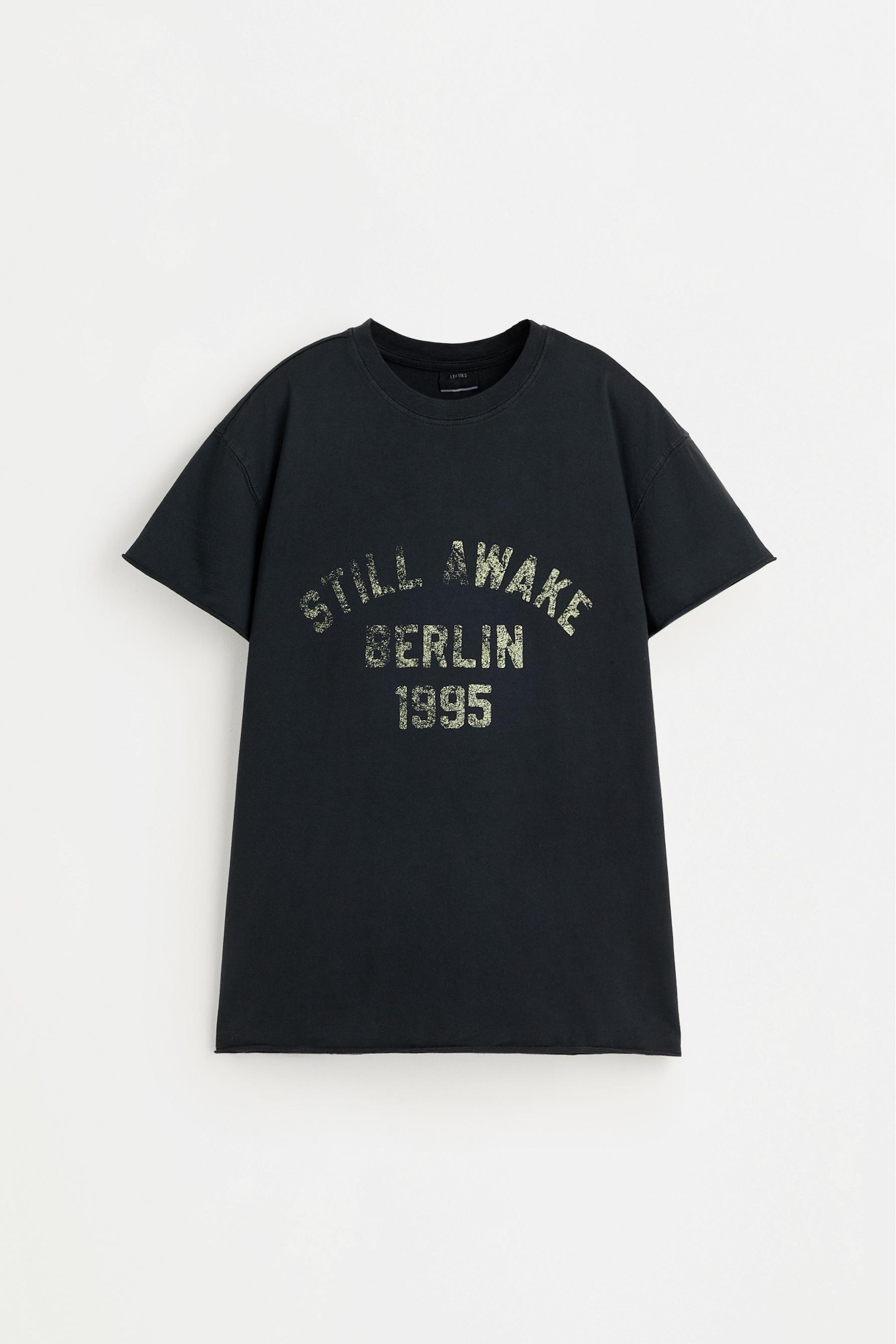 Faded effect printed T-shirt — DARK GREY