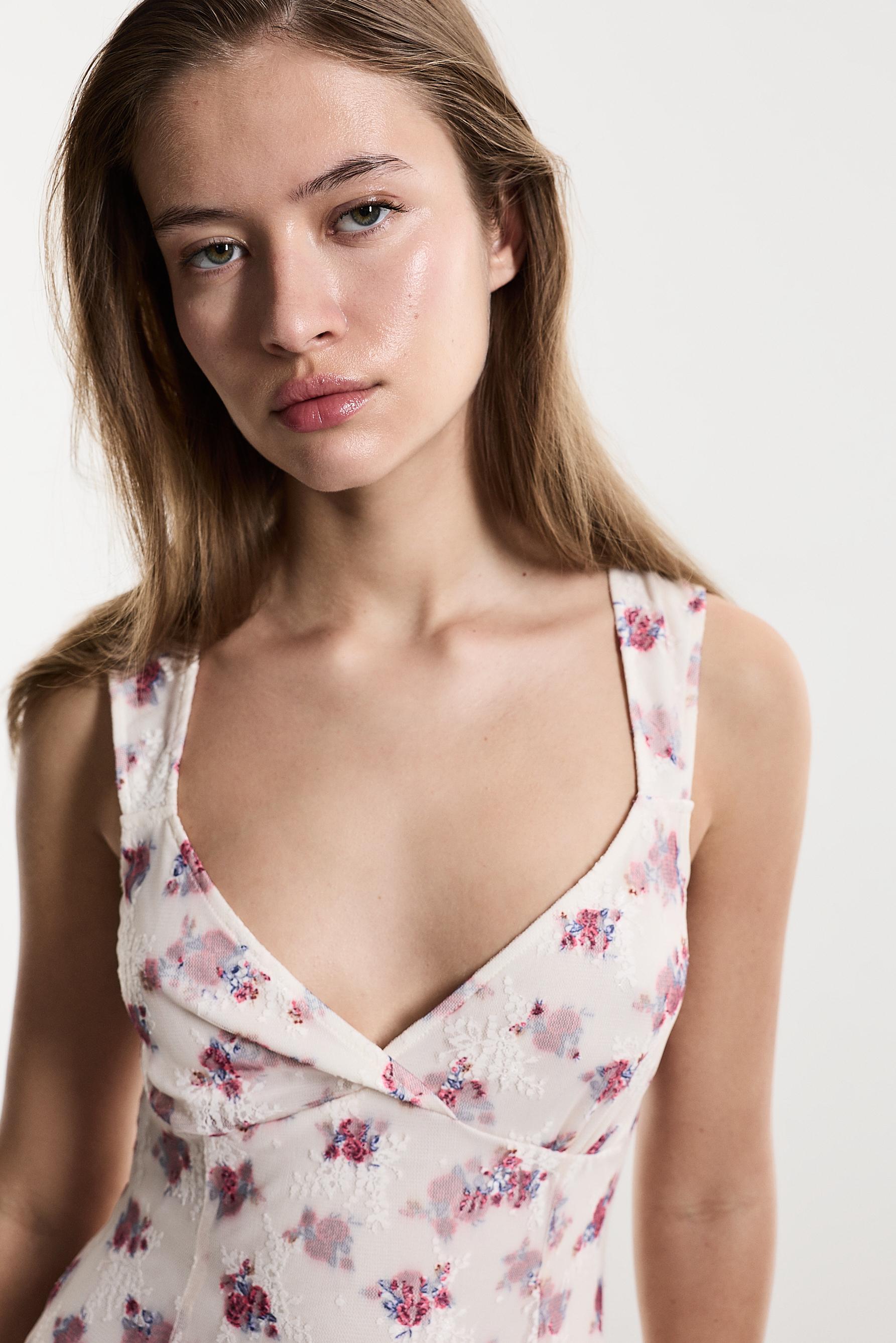 Short lace dress — OFF WHITE