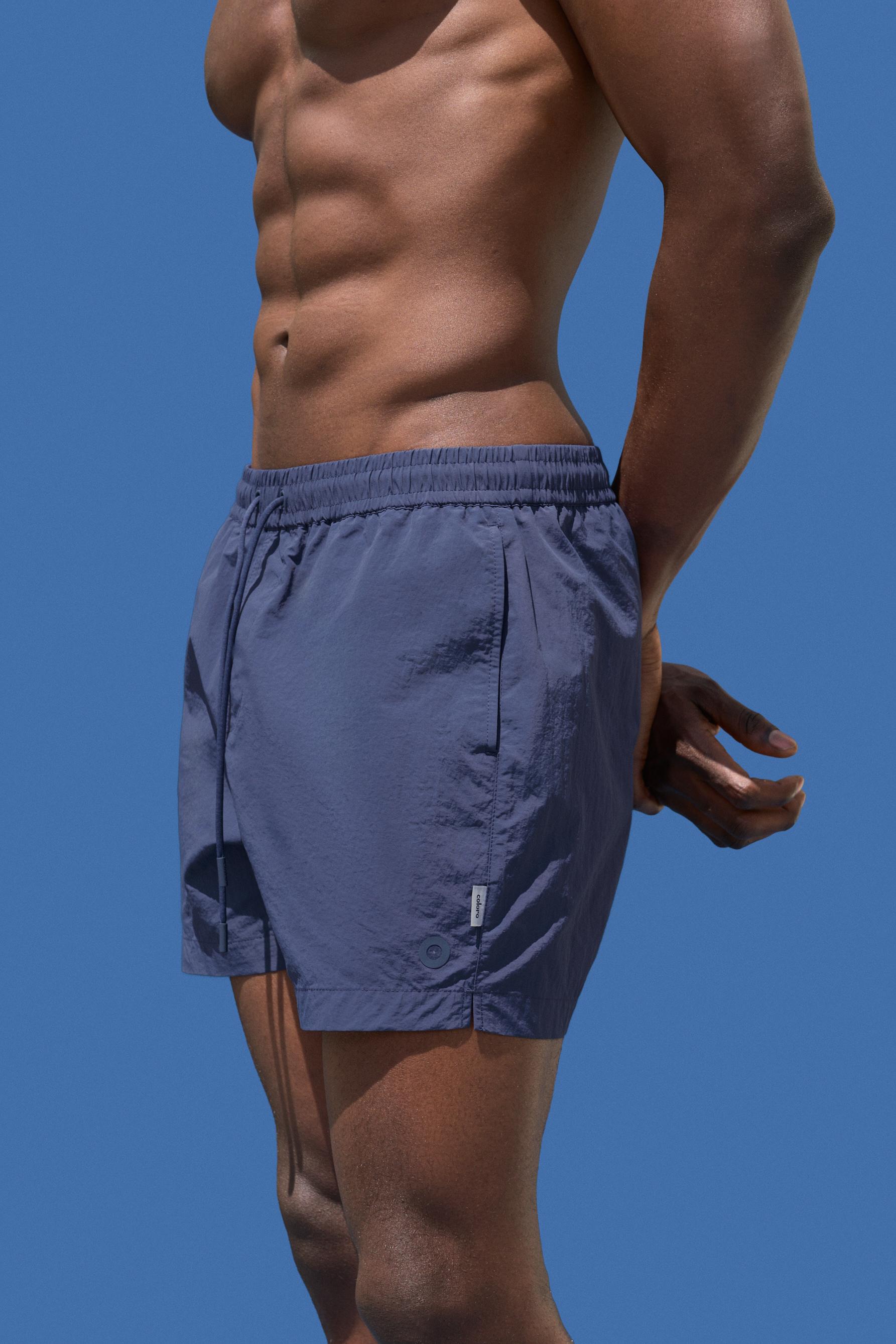 Coloro x Lefties straight swim trunks — FADED PETROL BLUE