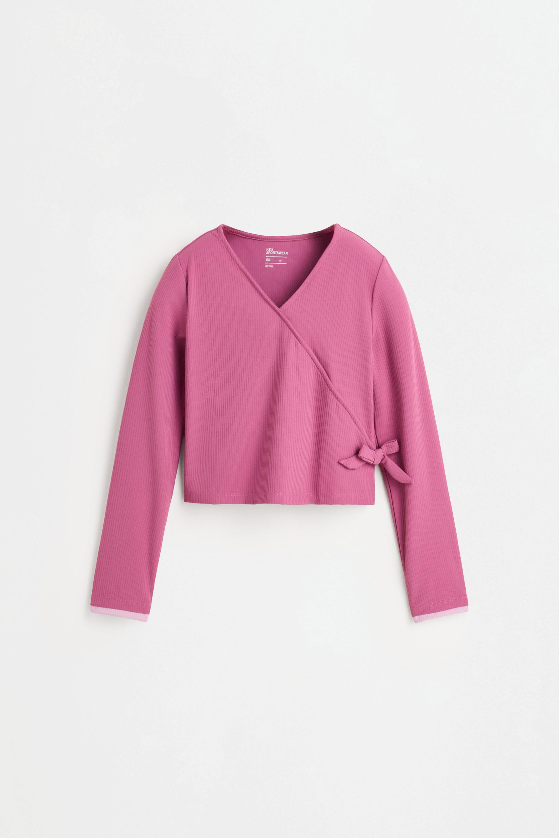 Ballet-style wrap T-shirt — PINK