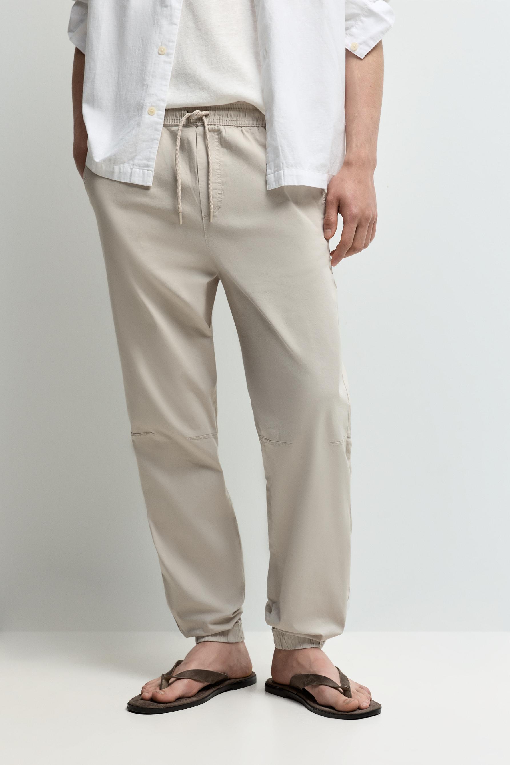 Elastic hem joggers — GREY