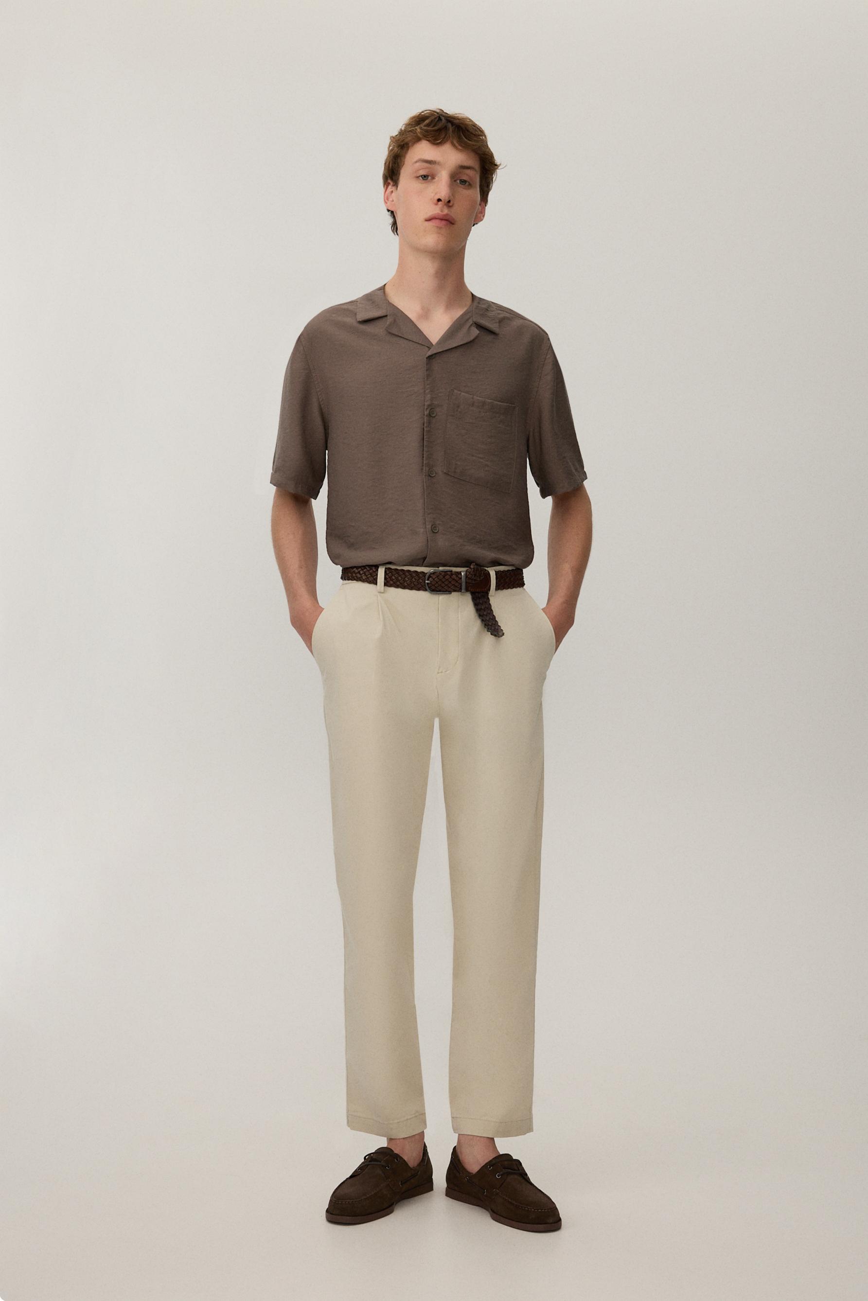 Camisa fluida manga corta