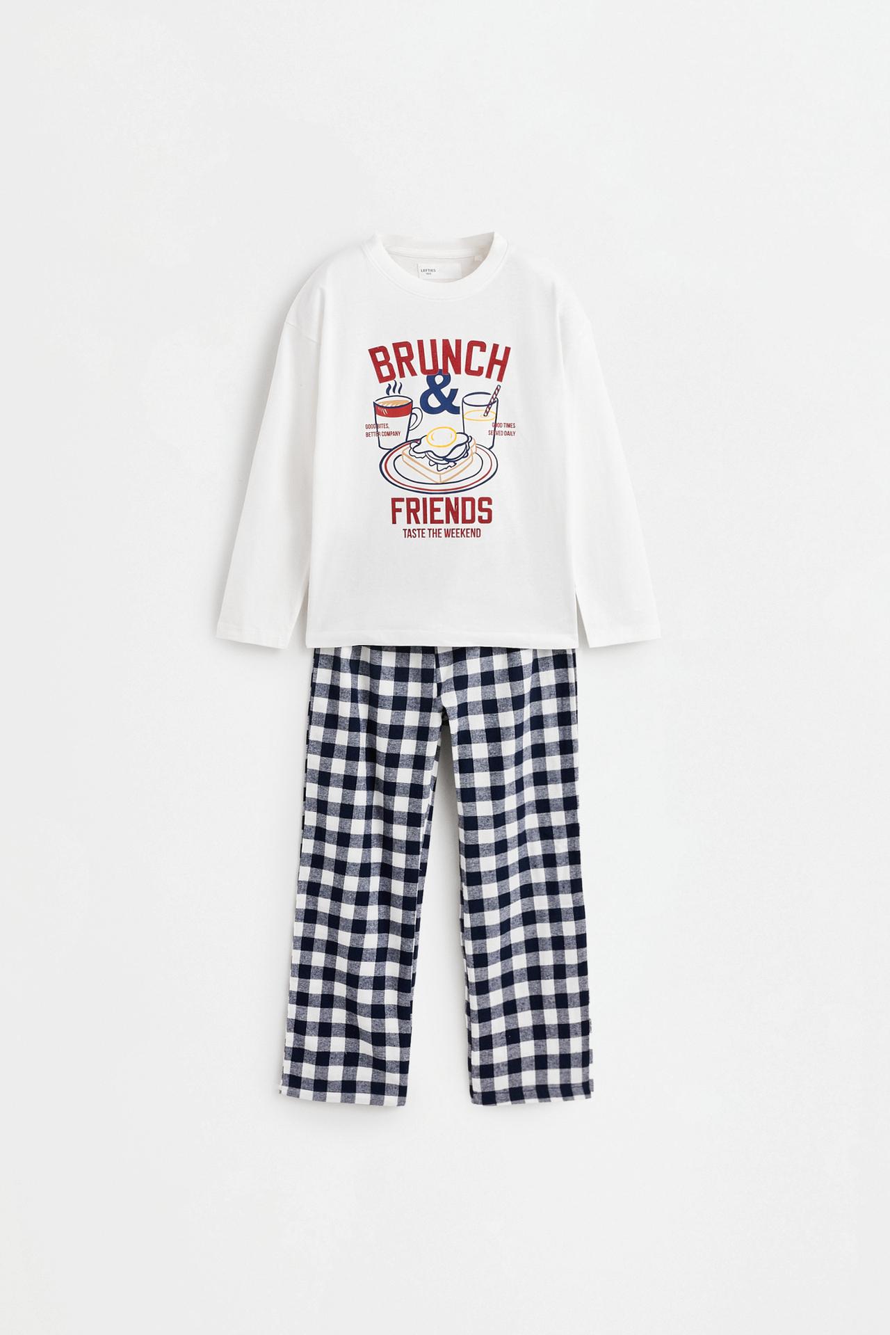 Long printed pajamas — NAVY