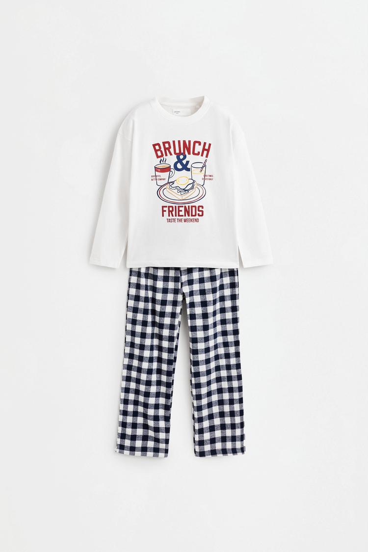 Long printed pajamas — NAVY