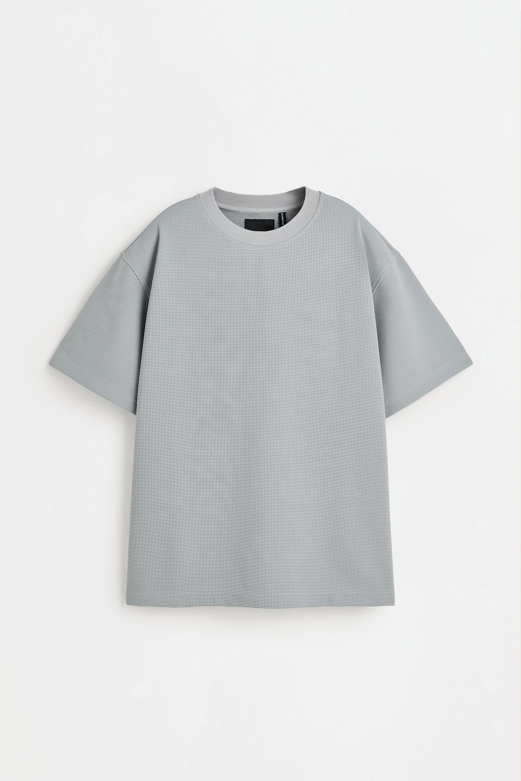 Textured sweatshirt T-shirt — PALE GREY