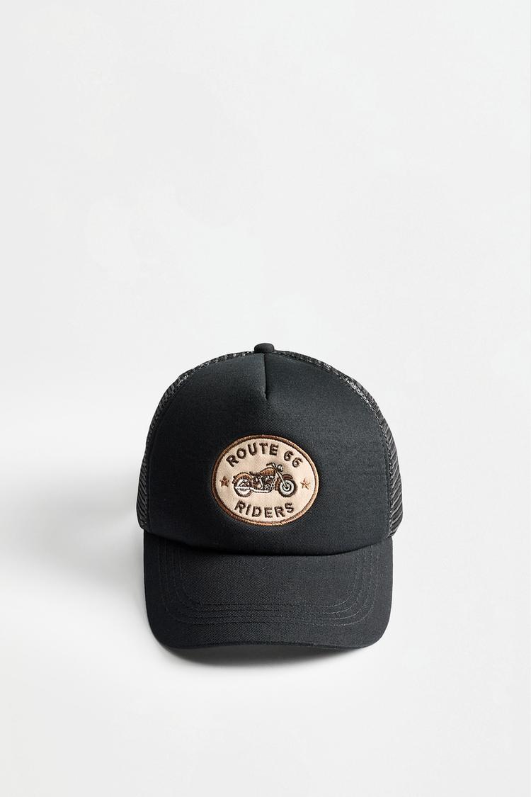 Patch cap — BLACK/ECRU