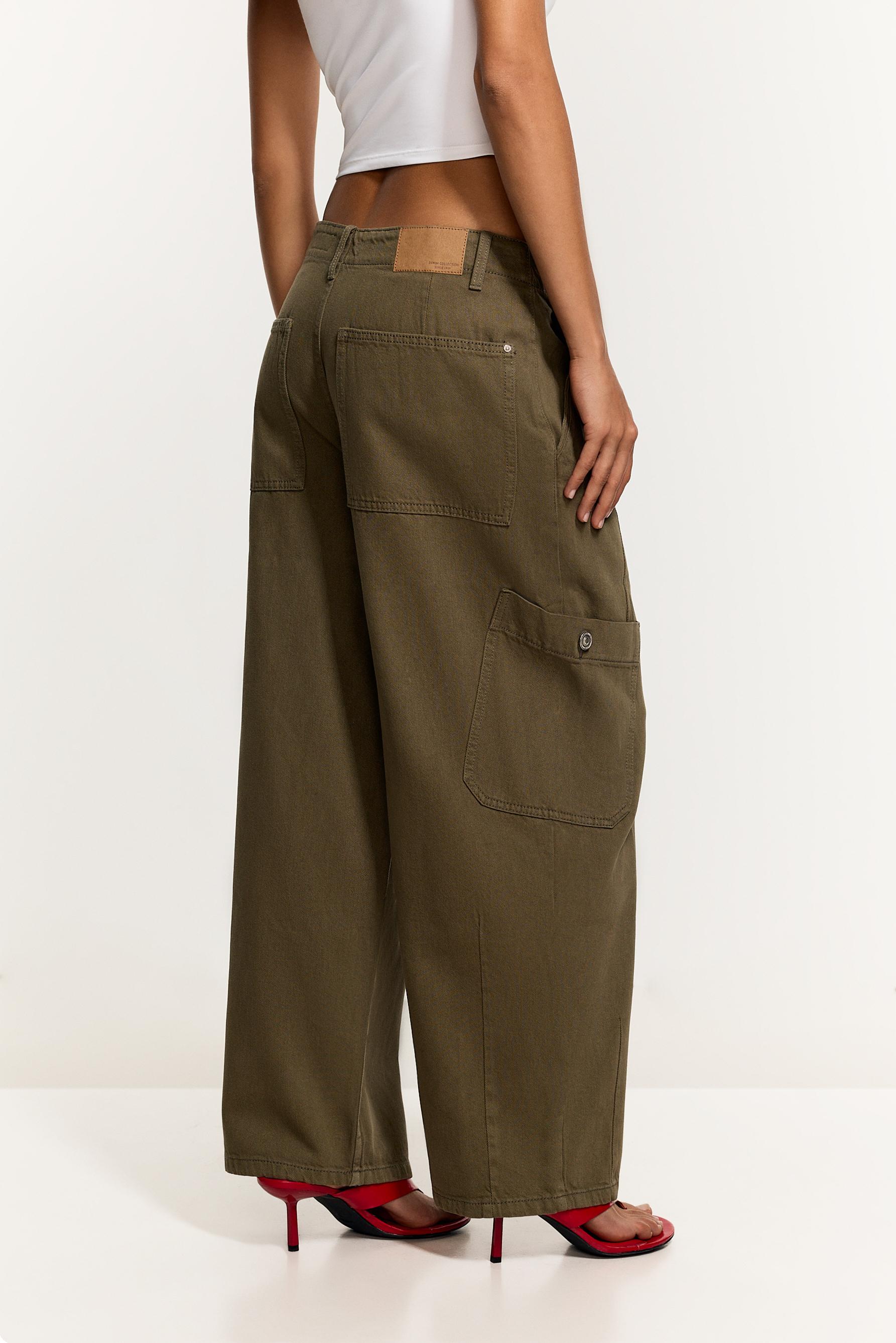 Barrel cargo trousers — KHAKI