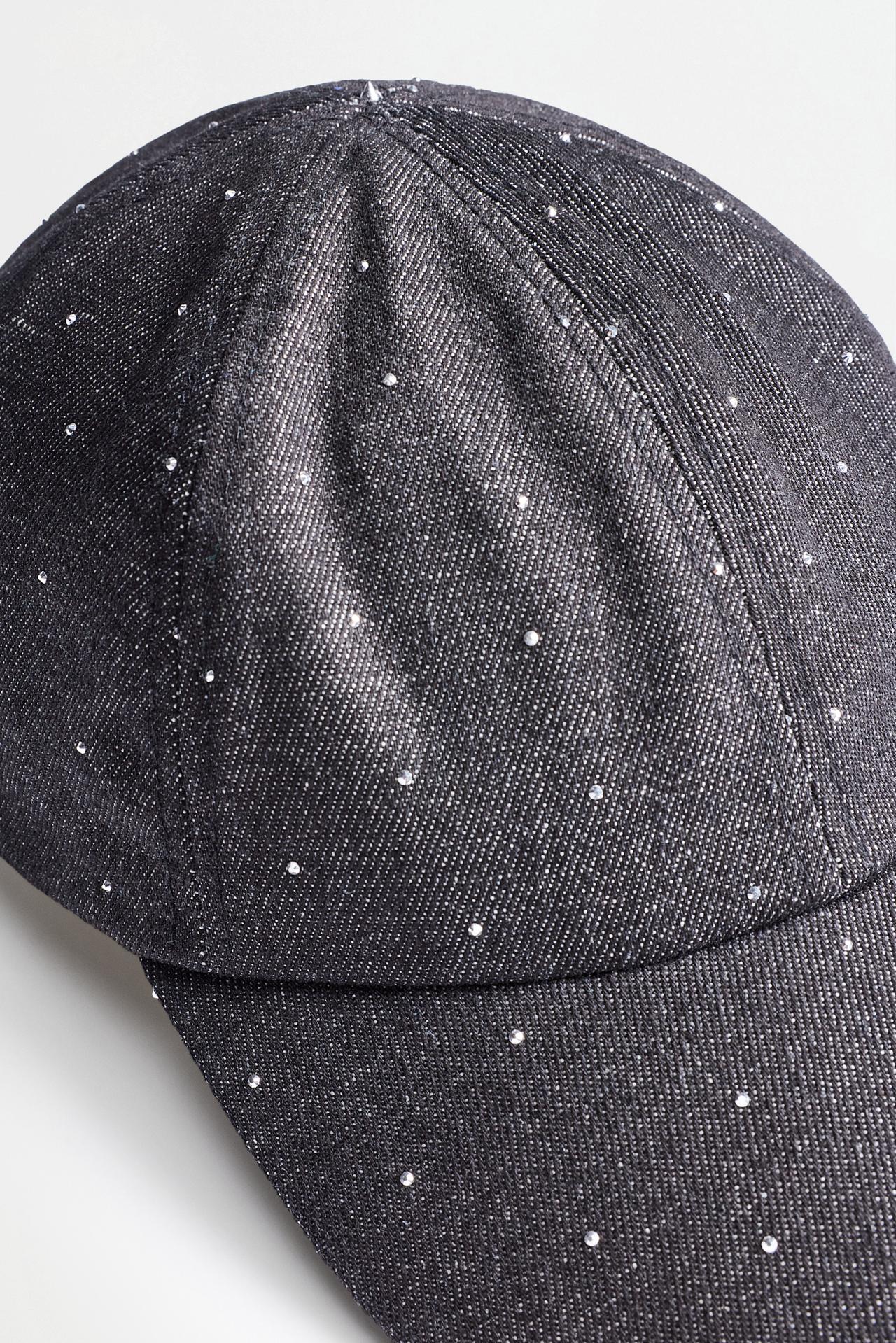 Rhinestone cap — BLACK MARL