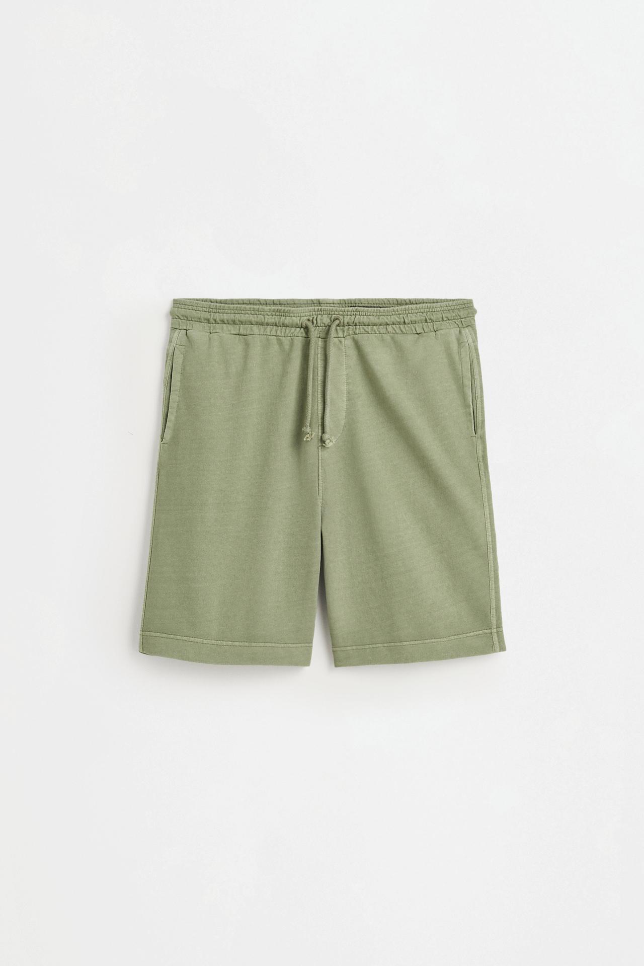 Faded-effect tracksuit Bermuda shorts — PALE KHAKI